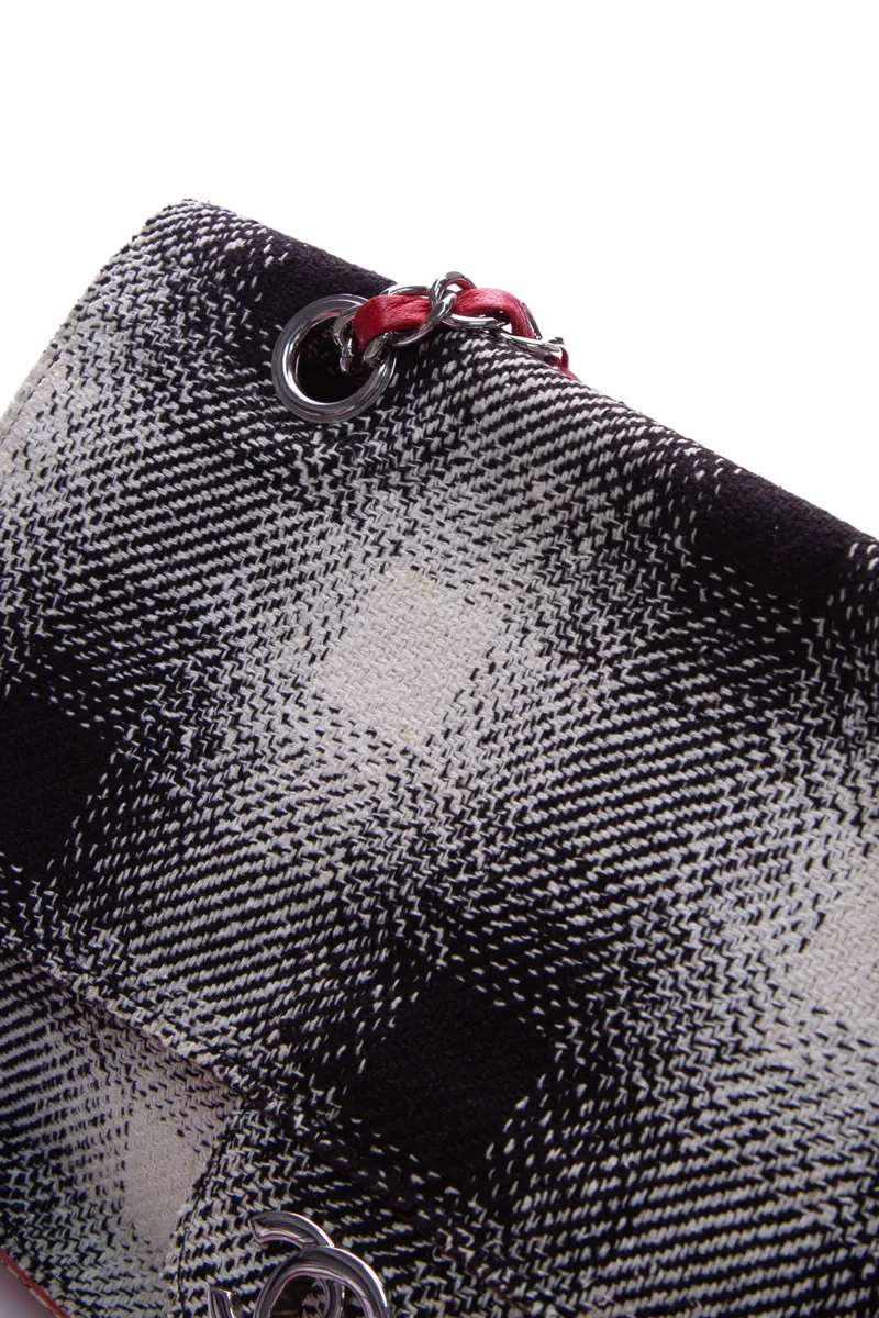 Checkered Tweed Flap Bag