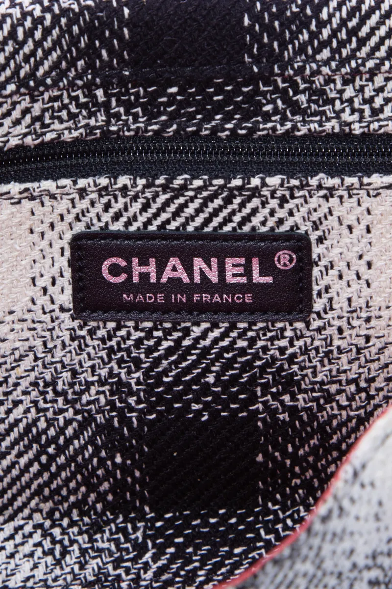 Checkered Tweed Flap Bag