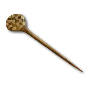 Checkered Wood Shawl Stick