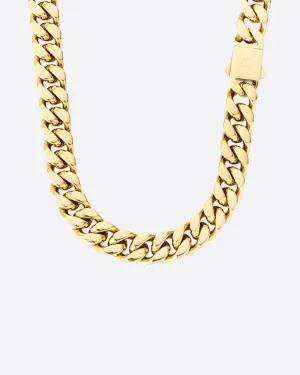 CLEAN BOXED CUBANA CHAIN. - 11MM GOLD