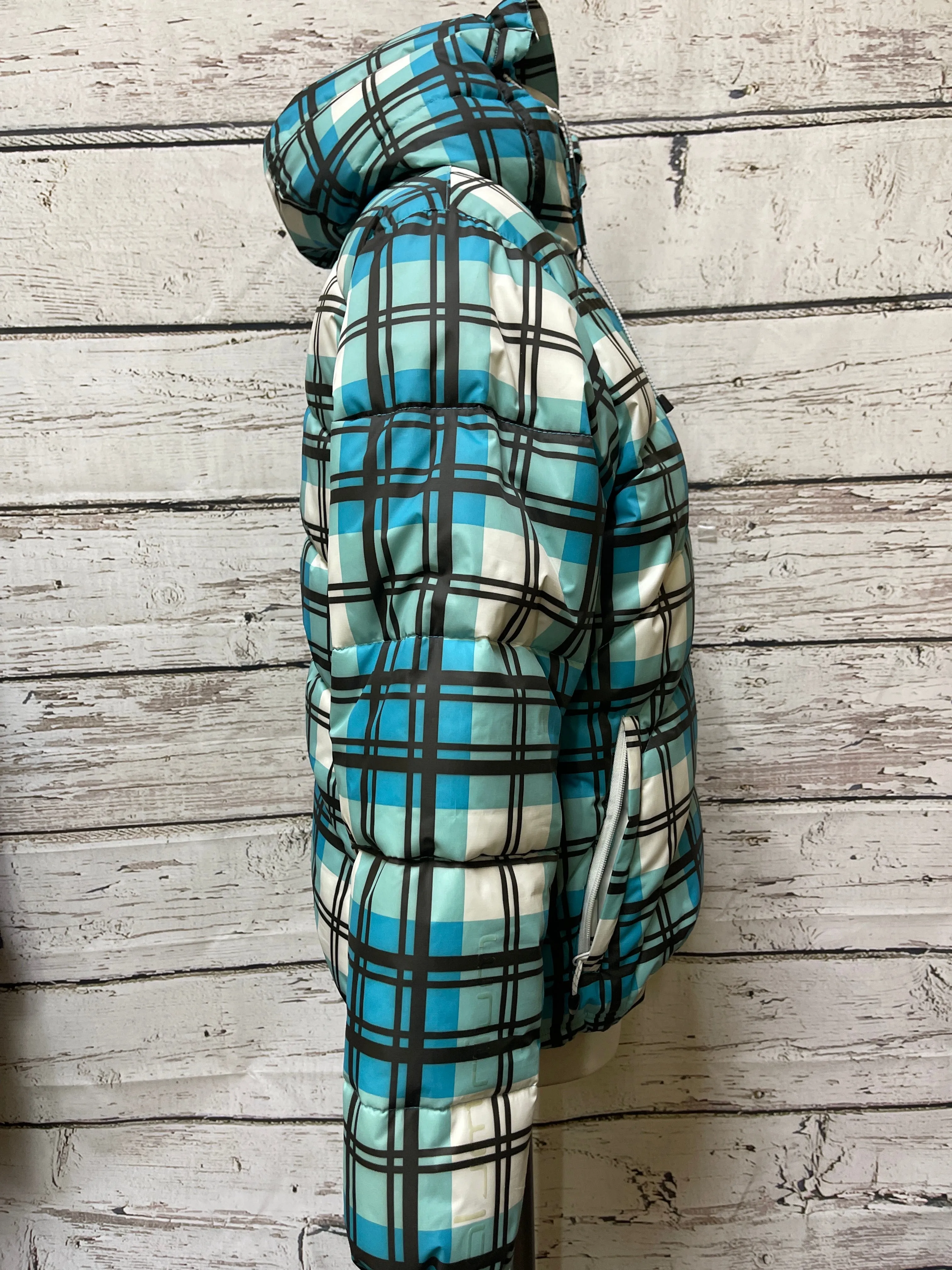 Coat Parka By Clothes Mentor In Checkered Pattern, Size: 8