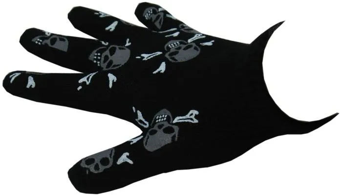 Copy of Black Gloves Adorned with Skulls