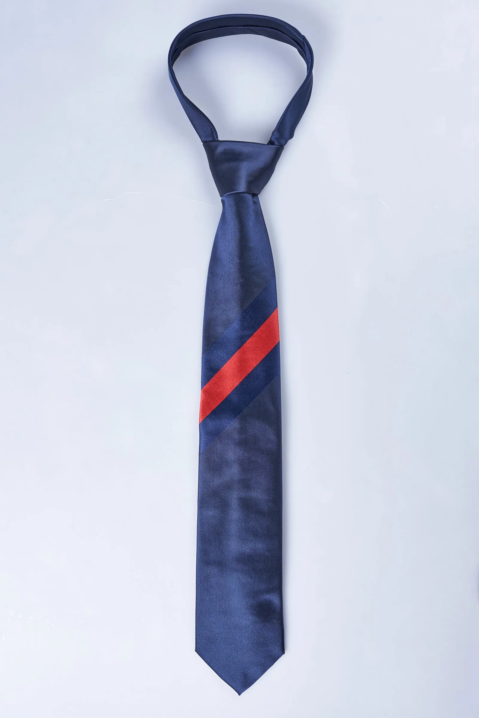 Corbata Marino Franja Marino Burdeos