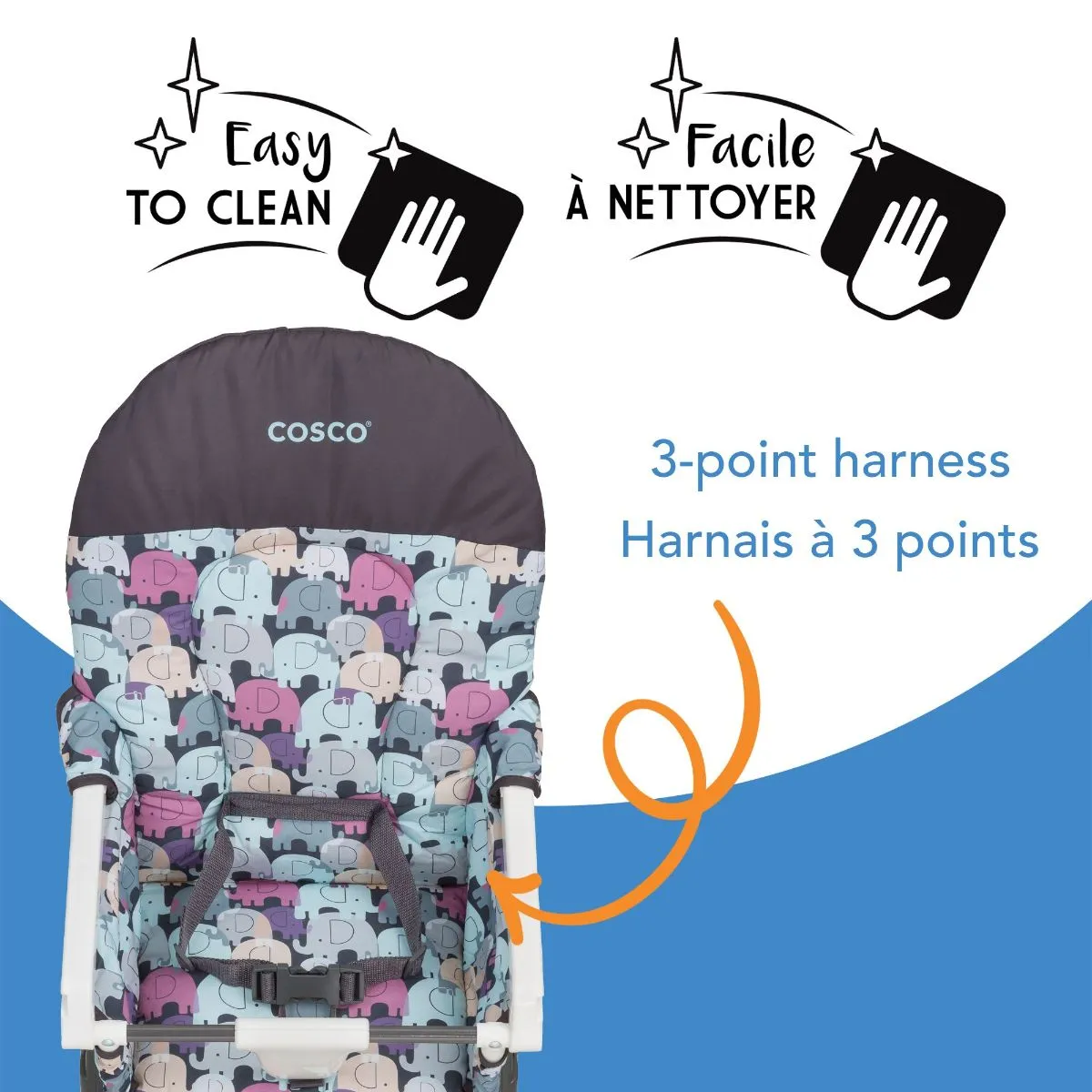 Cosco SimpleFold High Chair - Elephant Puzzle