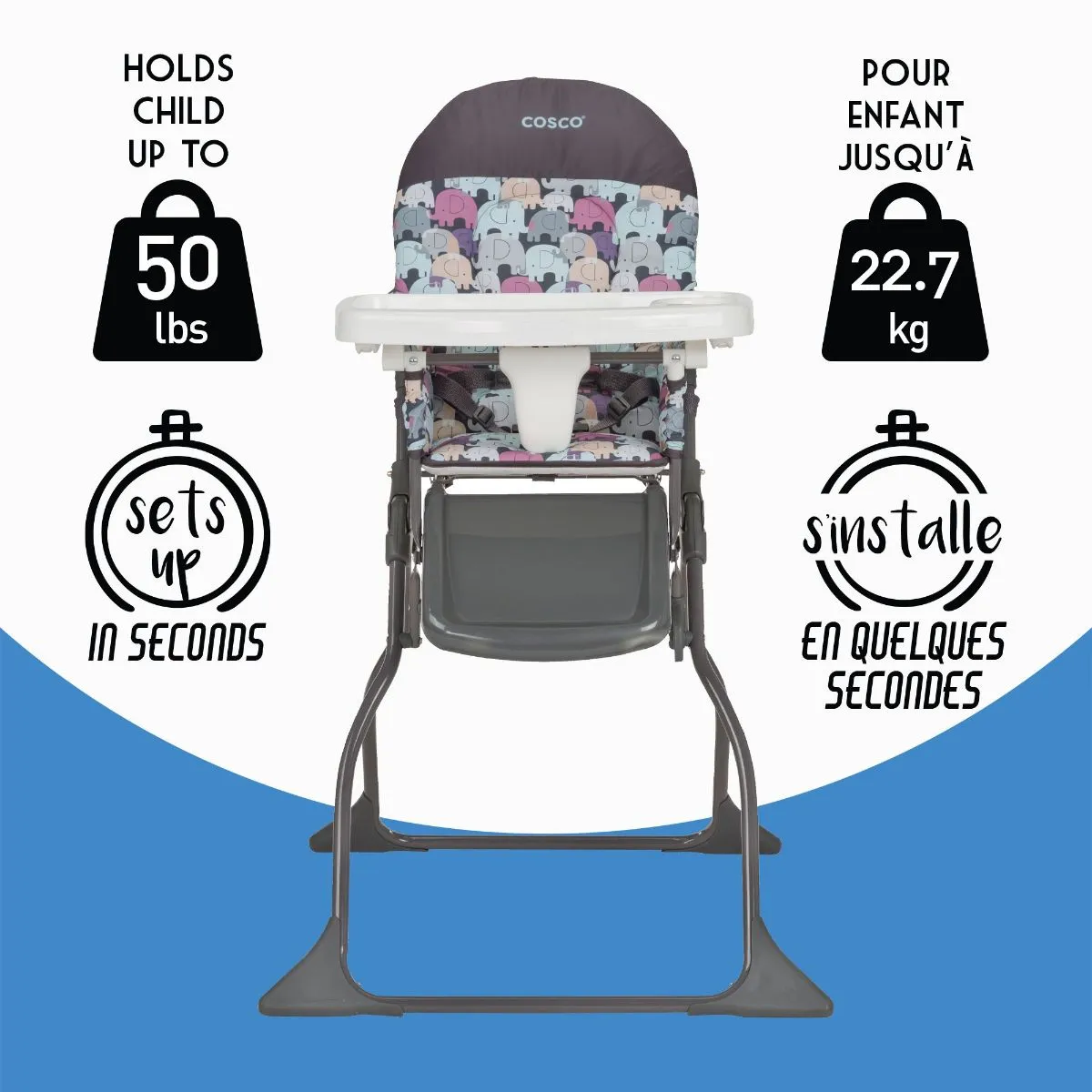 Cosco SimpleFold High Chair - Elephant Puzzle