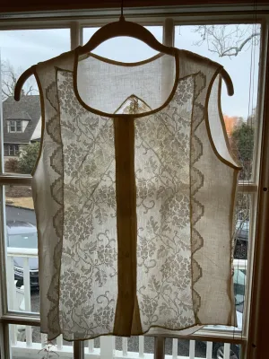Cotton Blouse adorned with Antique Filet Lace - Y2K - E2
