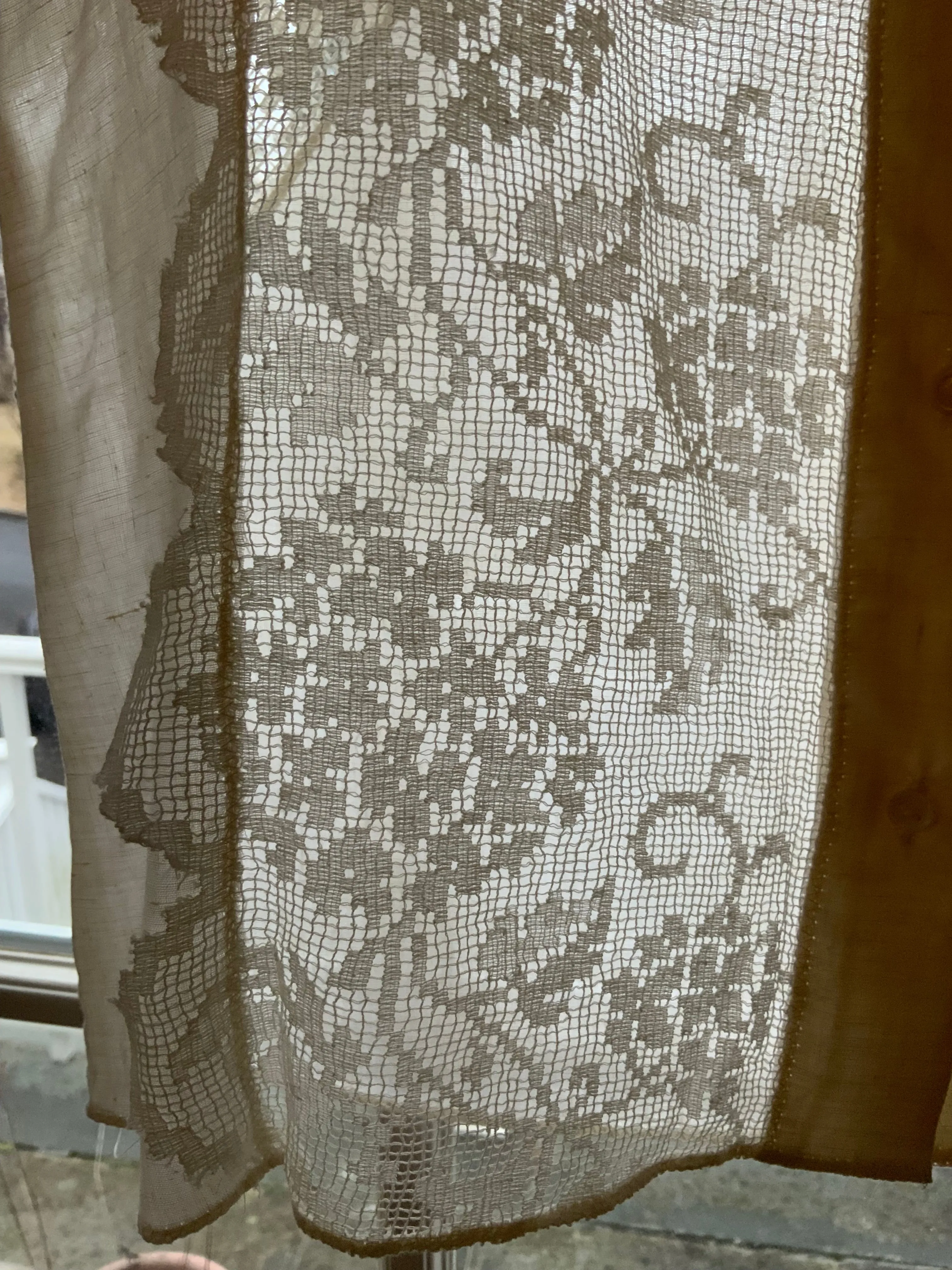 Cotton Blouse adorned with Antique Filet Lace - Y2K - E2