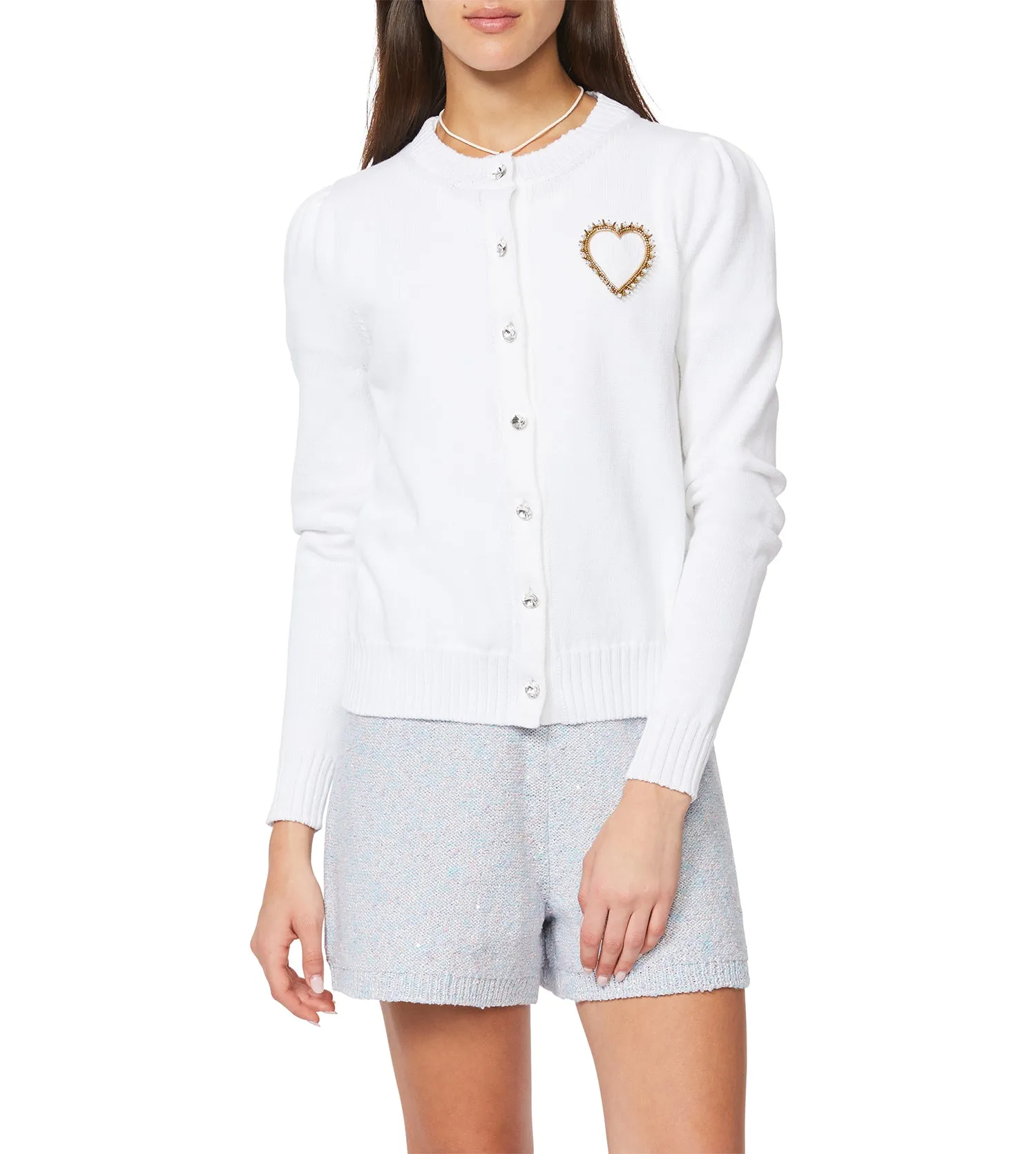 Cotton Puff Sleeve Laursie Cardigan