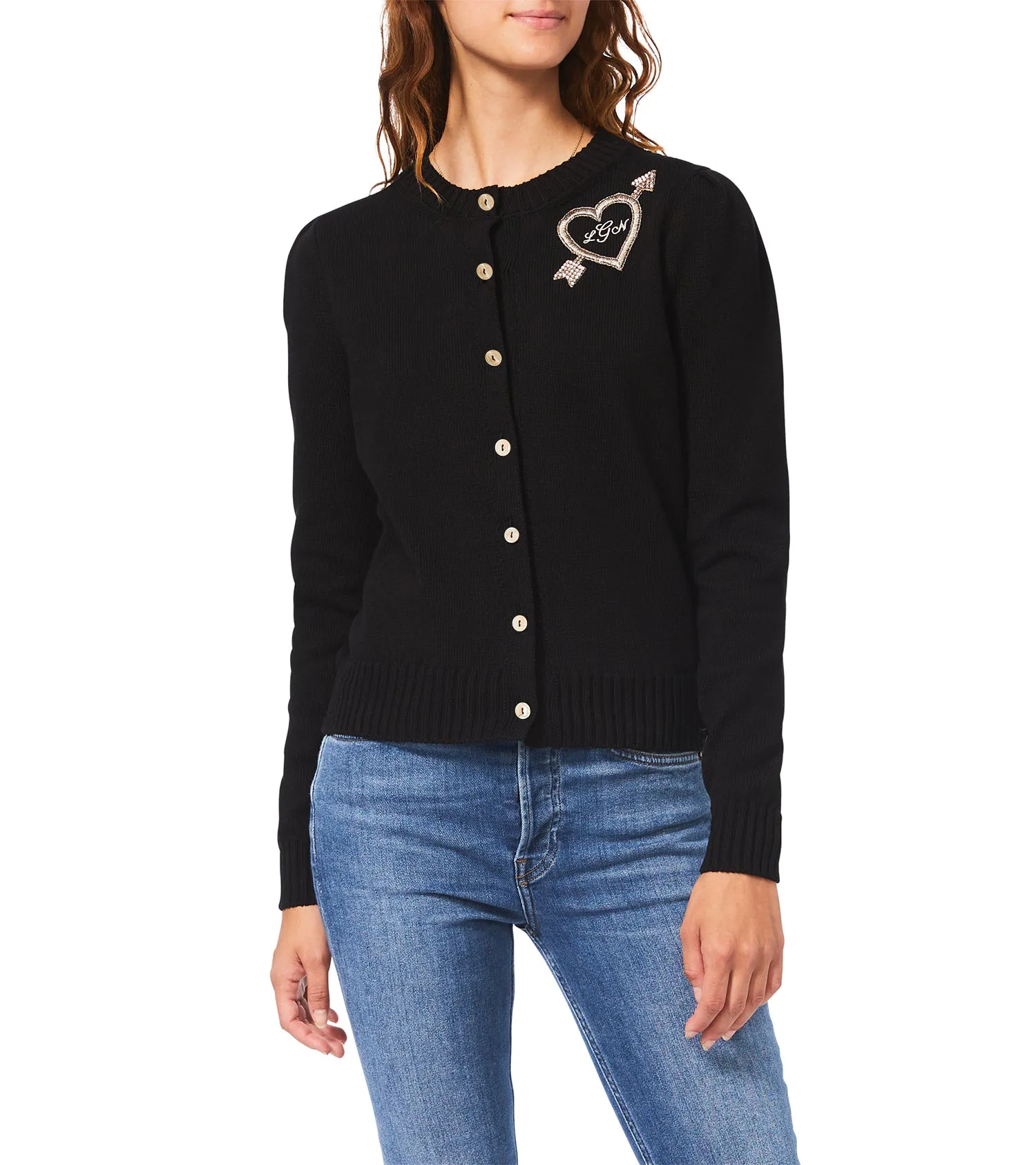 Cotton Puff Sleeve Laursie Cardigan
