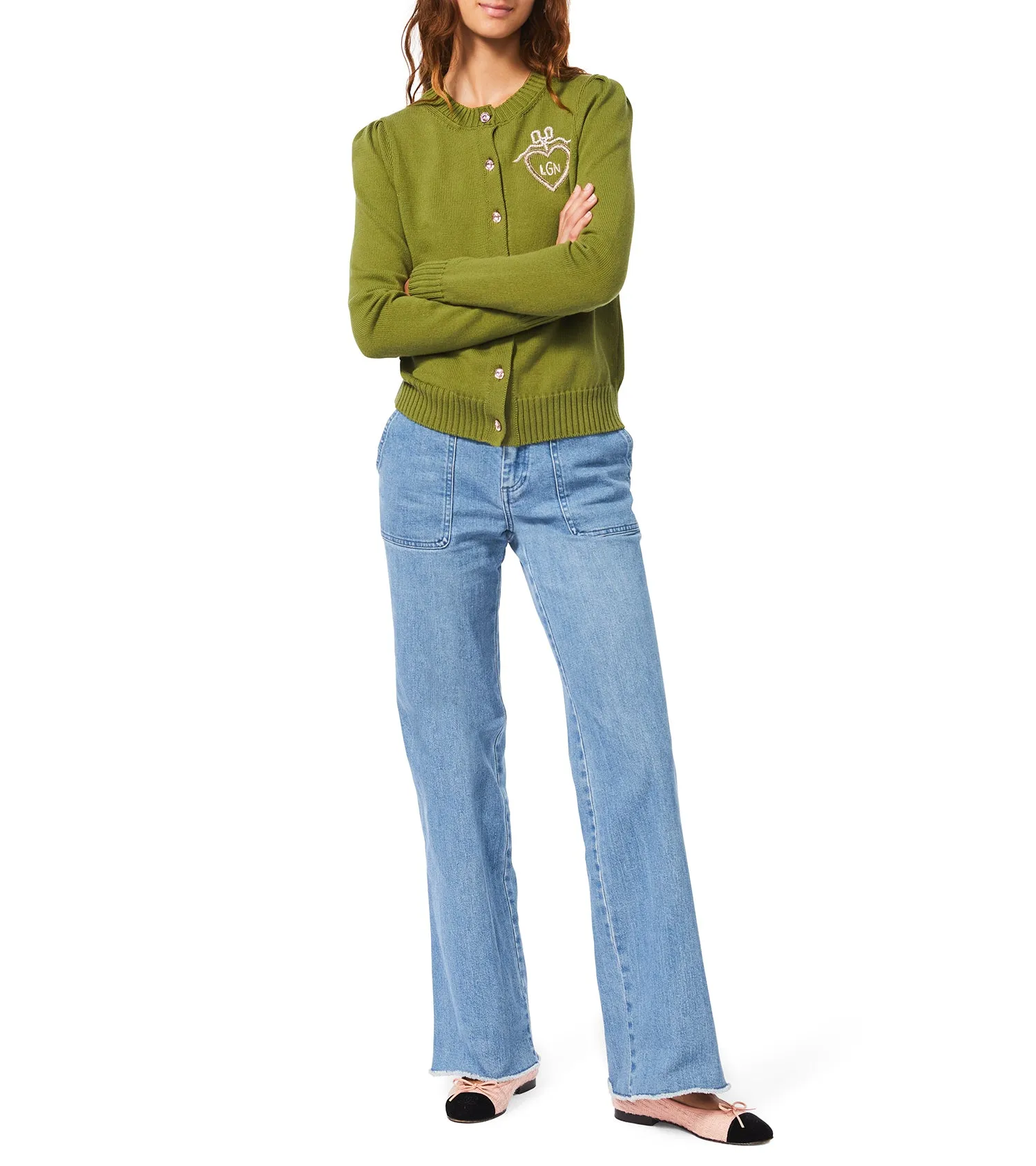 Cotton Puff Sleeve Laursie Cardigan