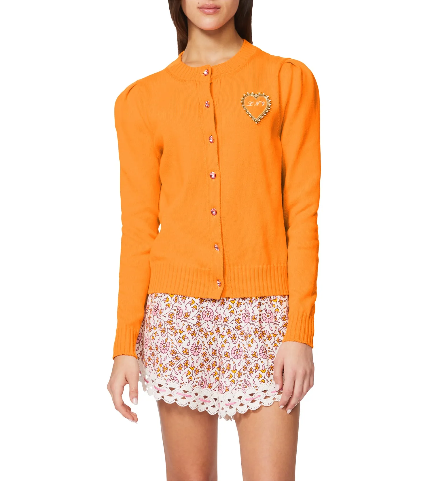 Cotton Puff Sleeve Laursie Cardigan