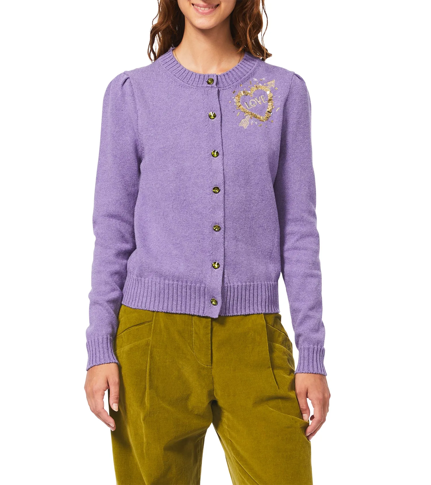 Cotton Puff Sleeve Laursie Cardigan
