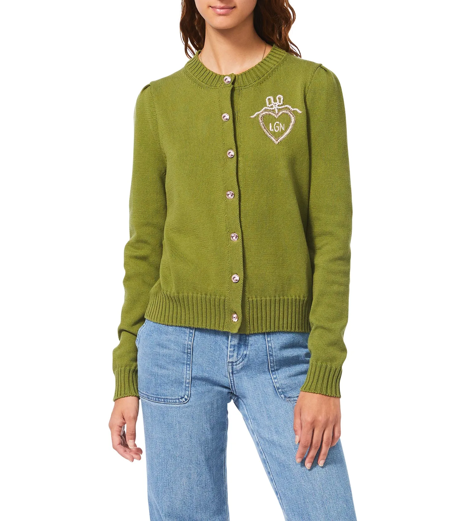 Cotton Puff Sleeve Laursie Cardigan
