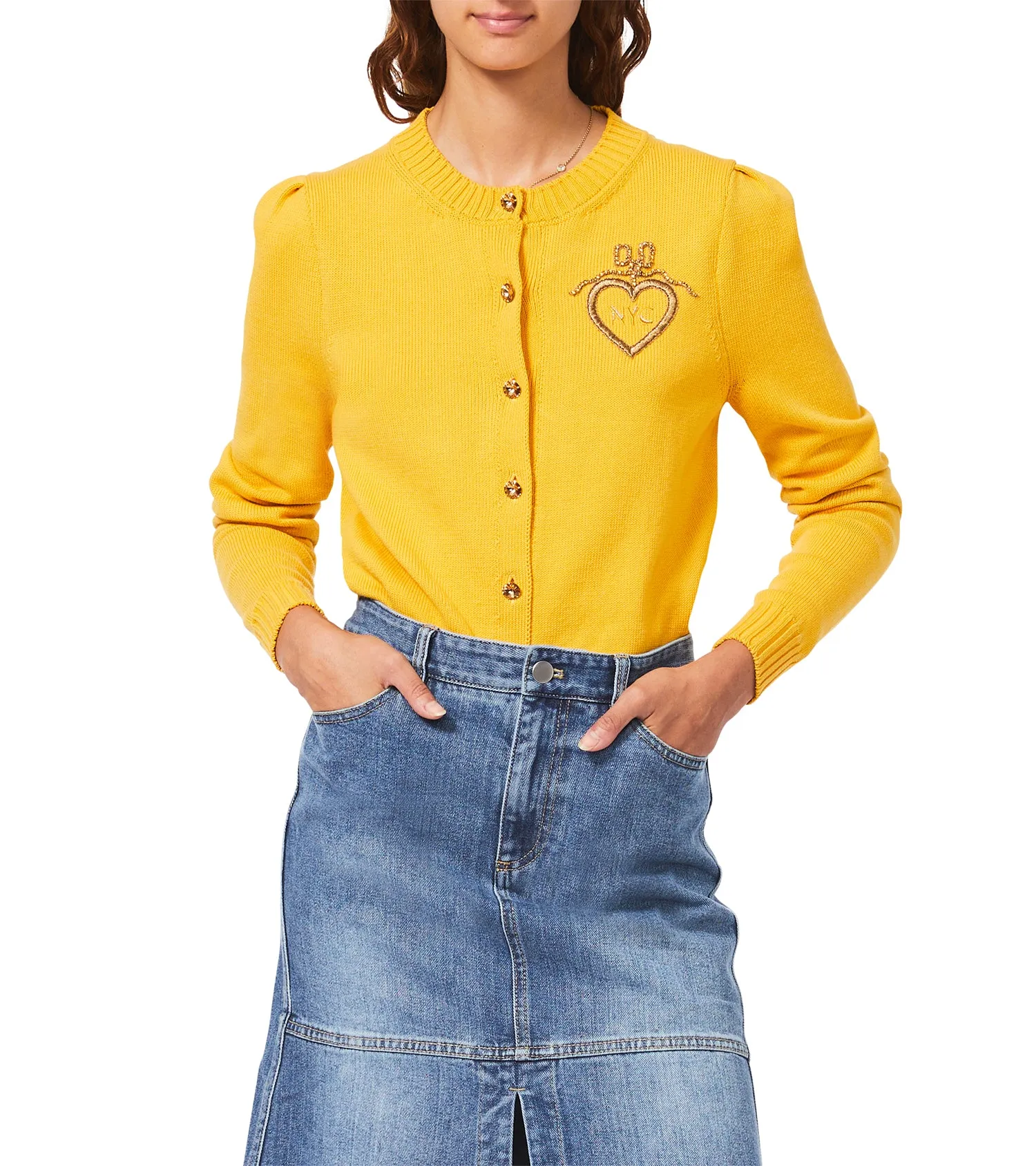 Cotton Puff Sleeve Laursie Cardigan