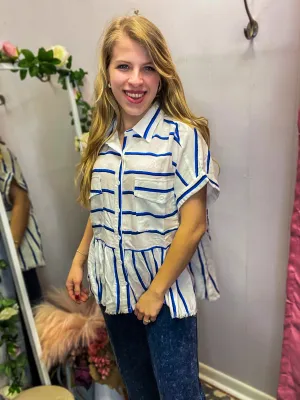Crisp Breeze Button Up Top