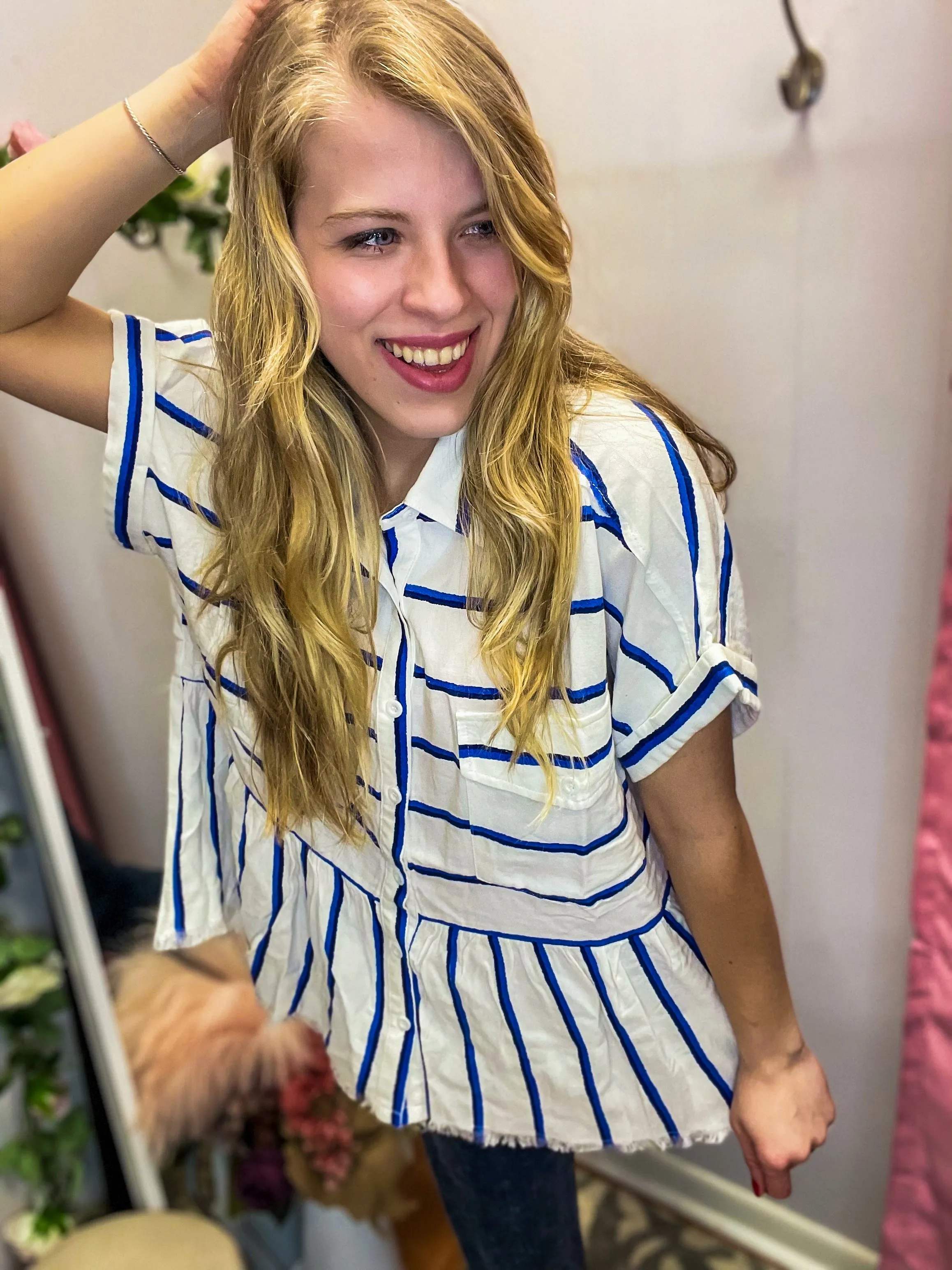 Crisp Breeze Button Up Top