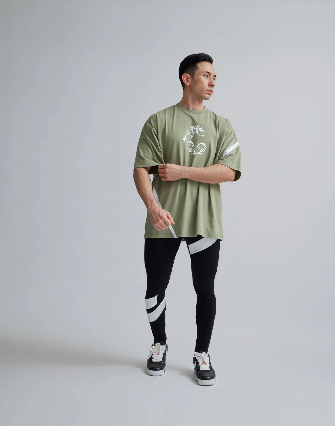 CRONOS DIAGONAl STRIPE LONGPANTS【BLACK】