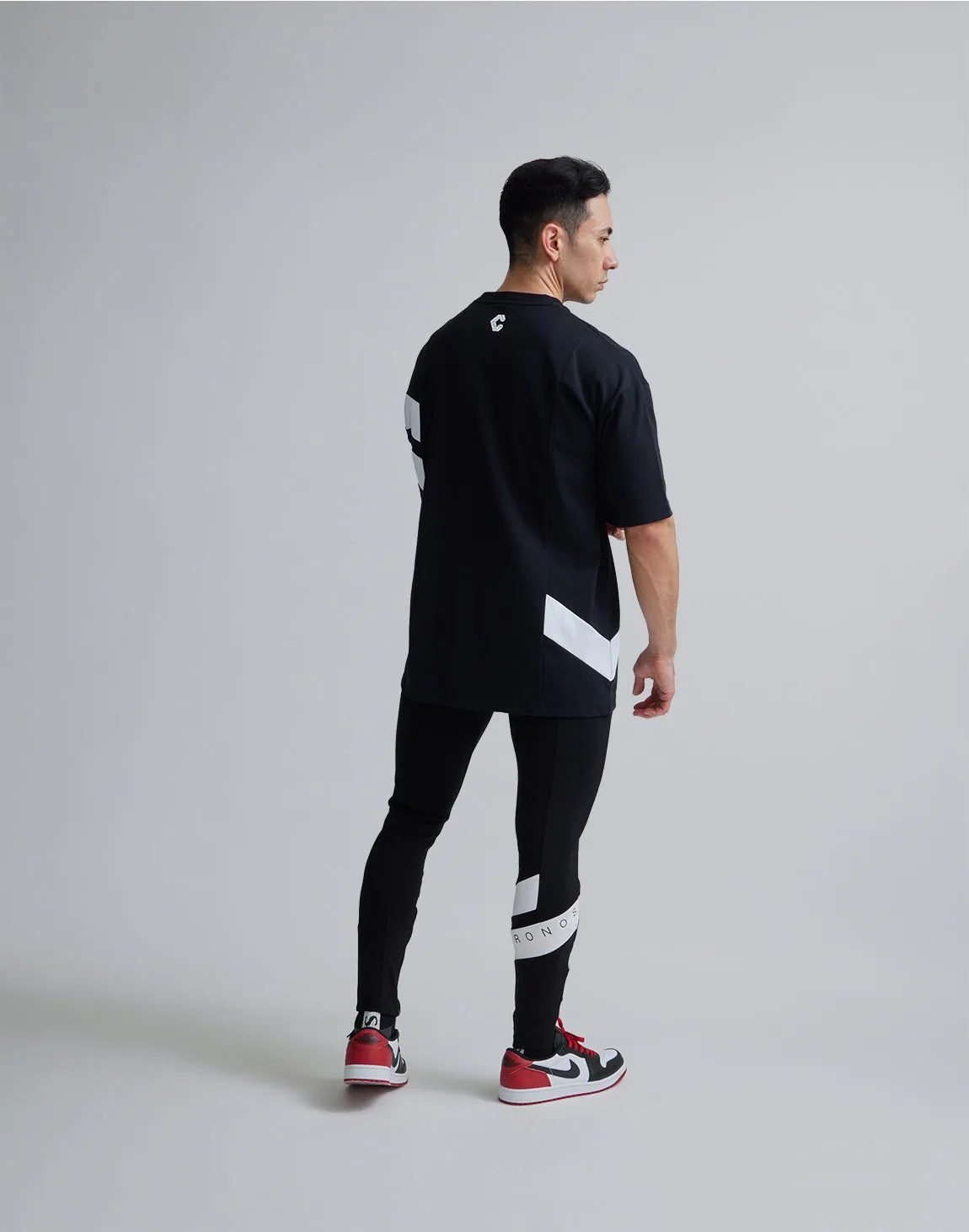 CRONOS DIAGONAl STRIPE LONGPANTS【BLACK】