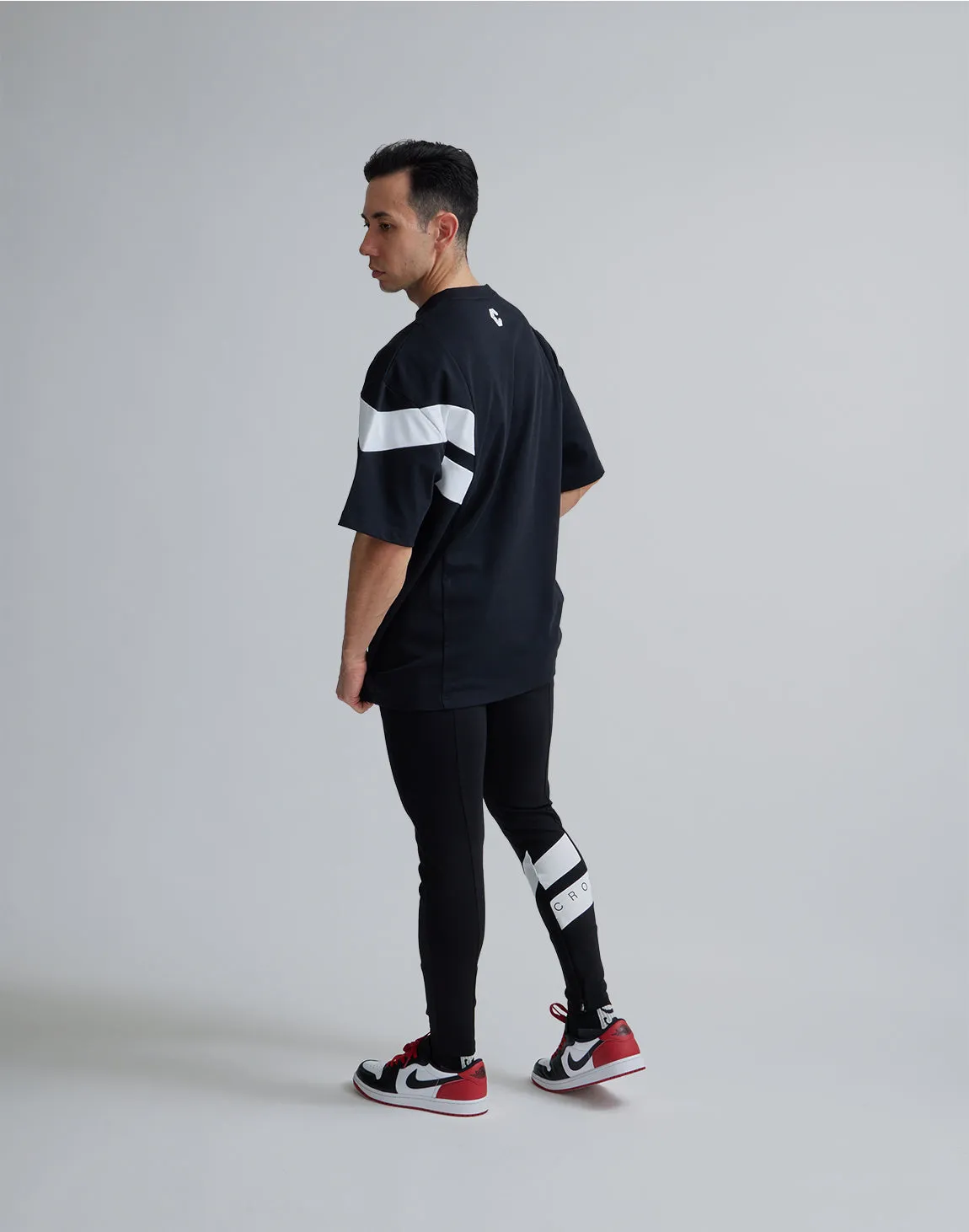 CRONOS DIAGONAl STRIPE LONGPANTS【BLACK】