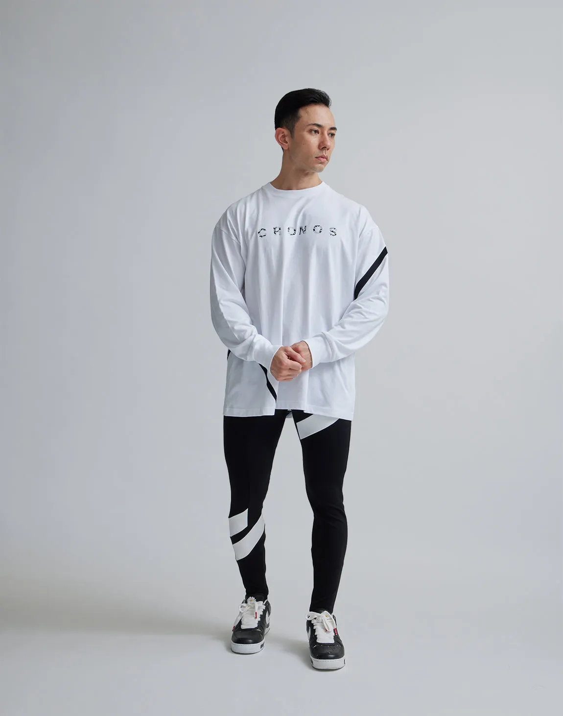 CRONOS DIAGONAl STRIPE LONGPANTS【BLACK】