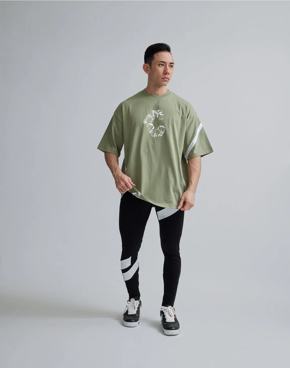 CRONOS DIAGONAl STRIPE LONGPANTS【BLACK】