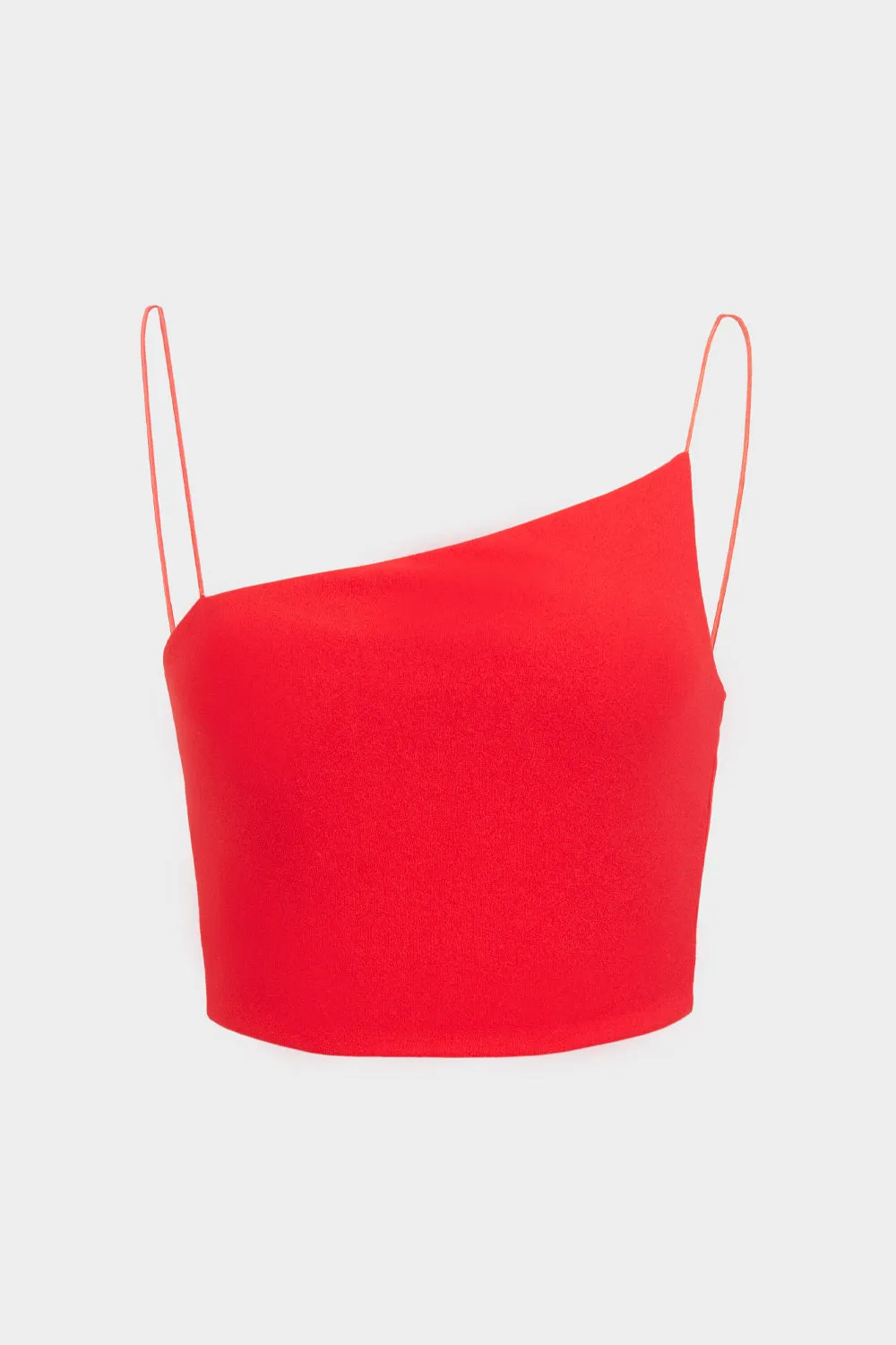 Crop top tirantes escote diagonal
