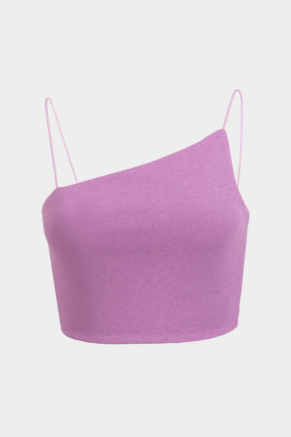 Crop top tirantes escote diagonal