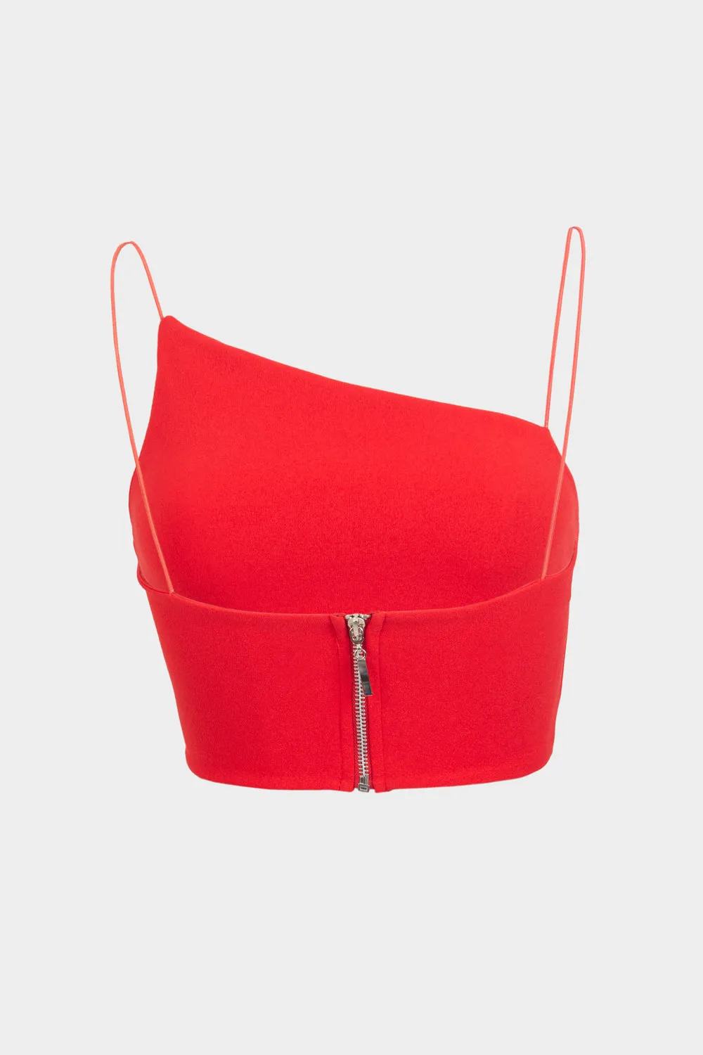 Crop top tirantes escote diagonal
