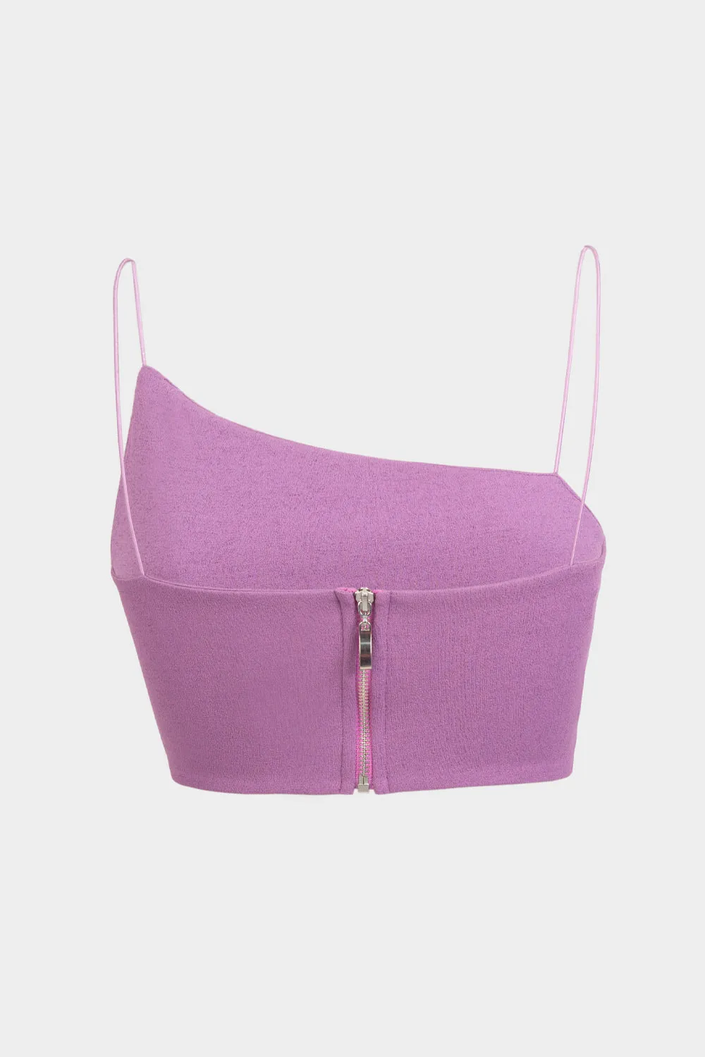 Crop top tirantes escote diagonal