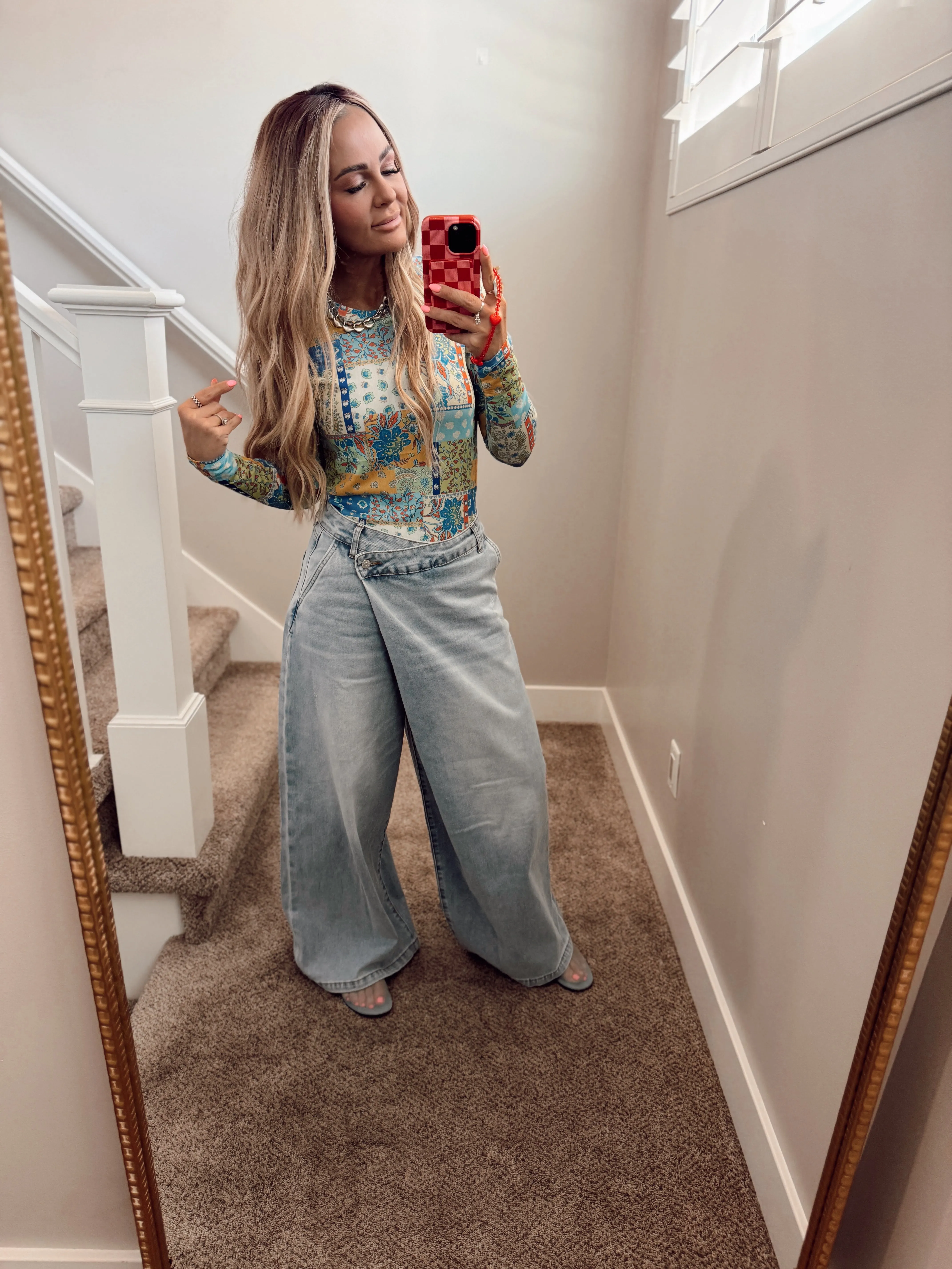 Cross over denim pant
