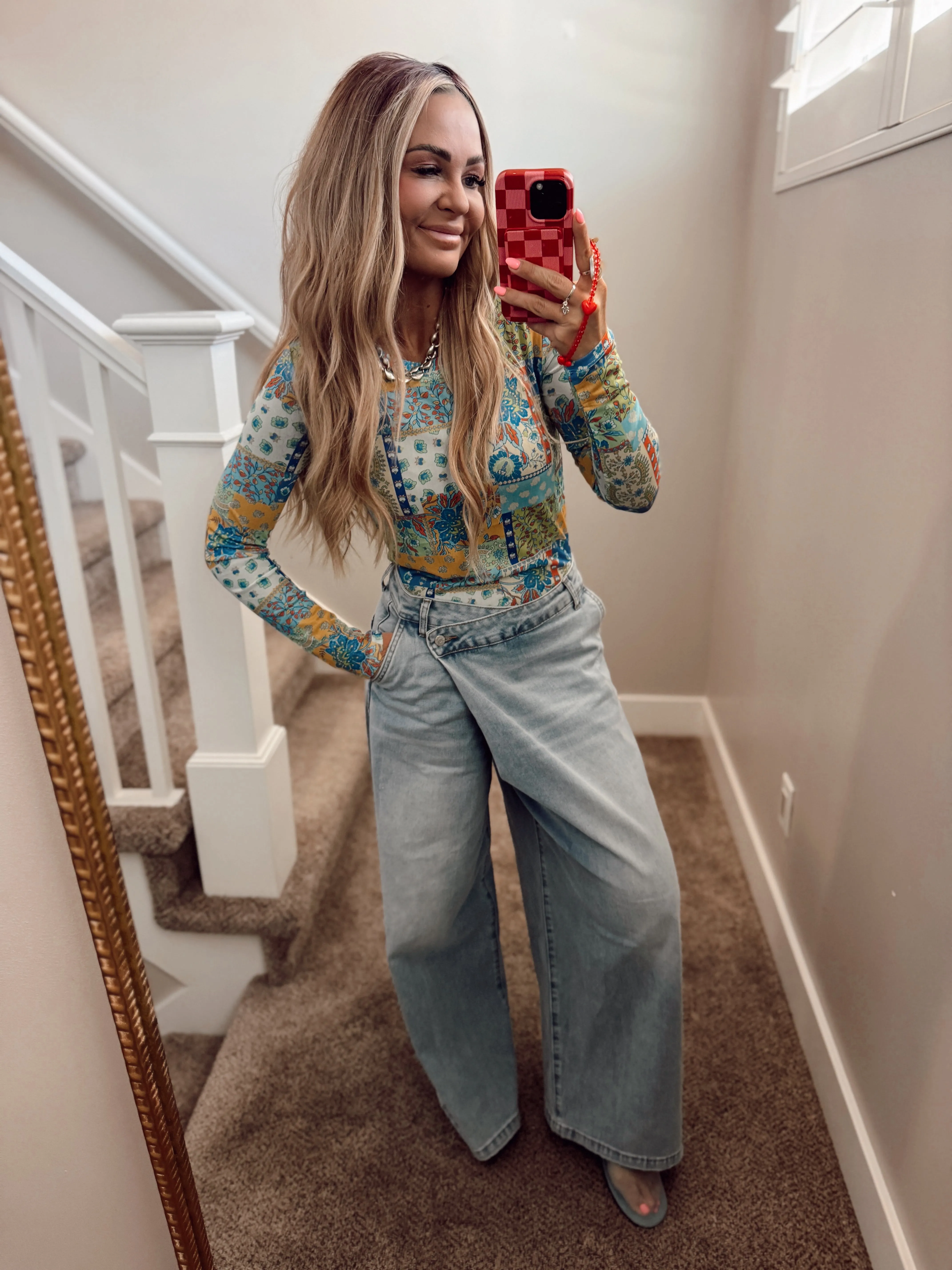 Cross over denim pant