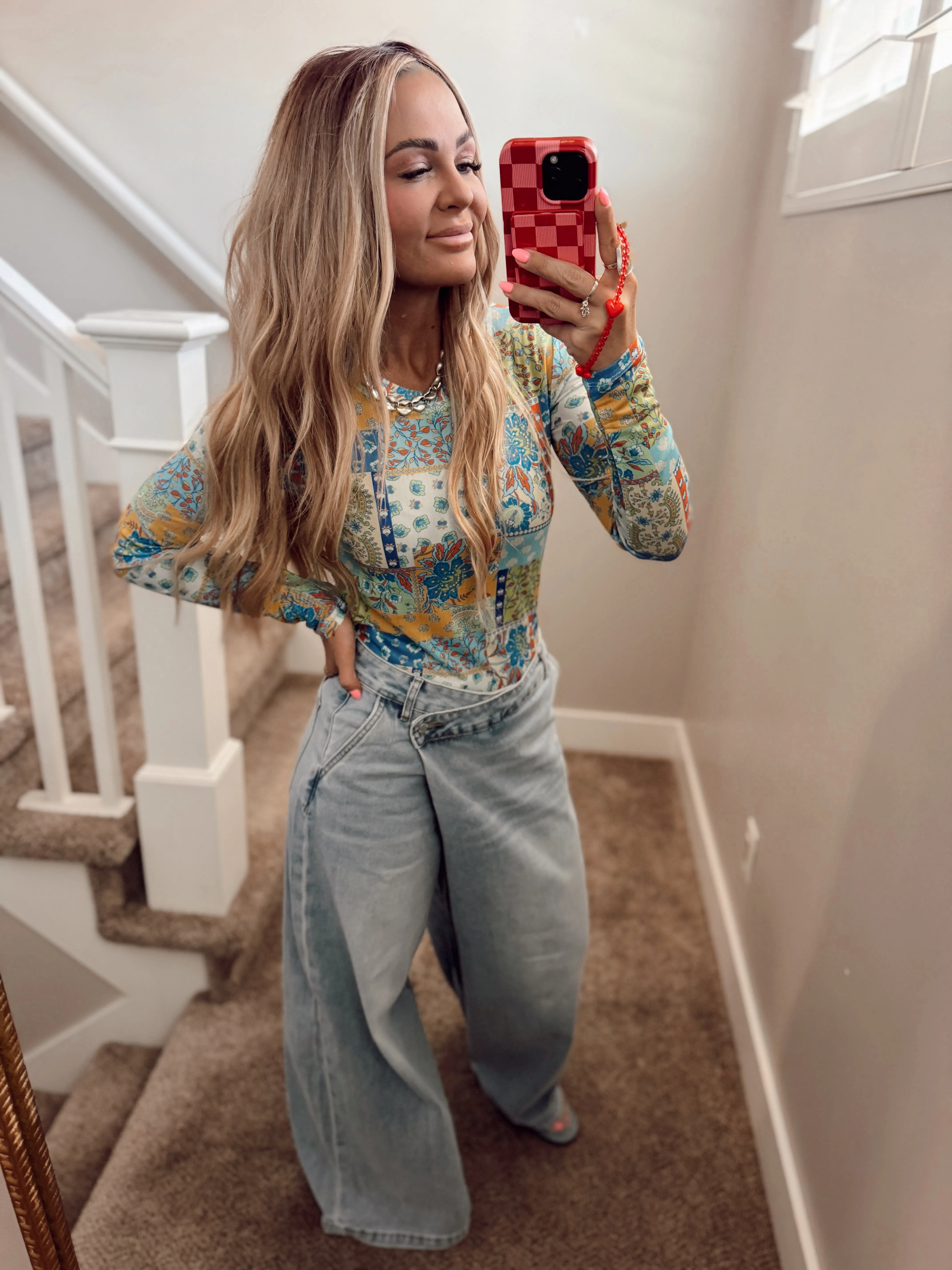 Cross over denim pant