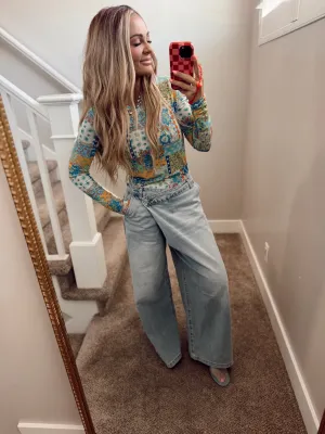 Cross over denim pant