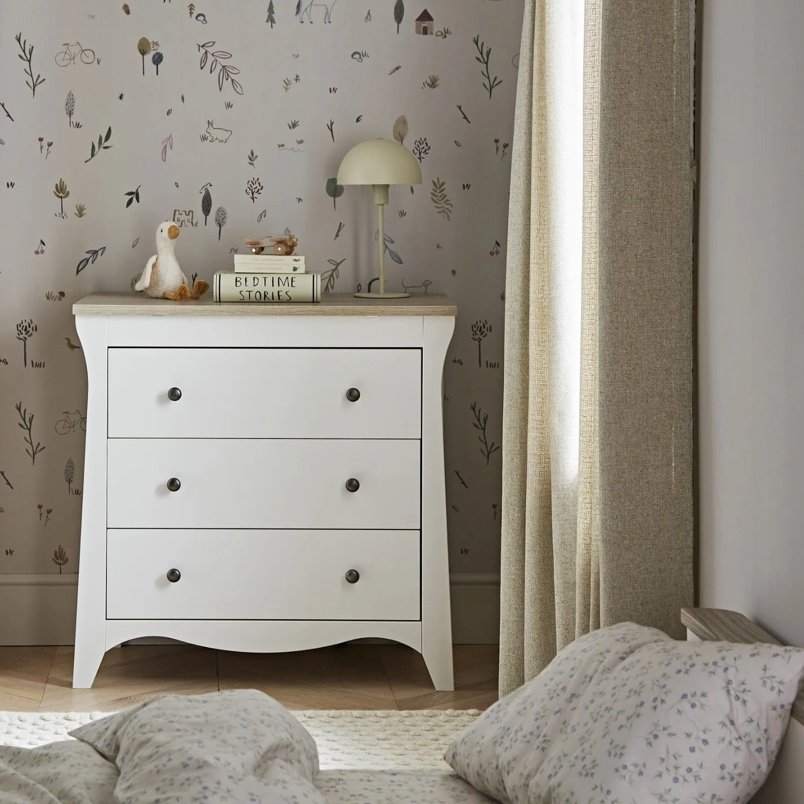 Cuddleco Clara 3 Drawer Dresser - White Ash