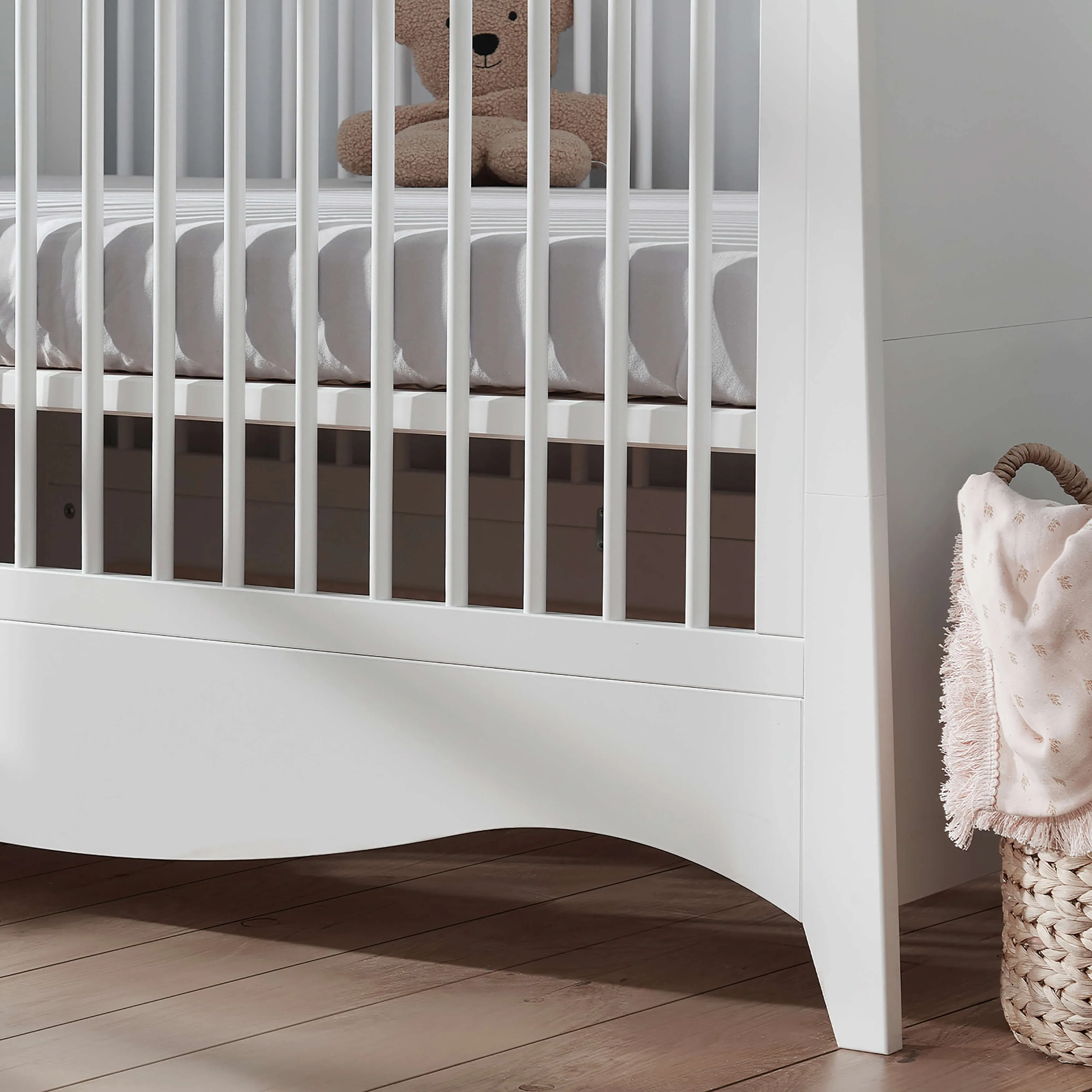 Cuddleco Clara 3 Piece Set 3 Drawer Dresser, Cot Bed and Wardrobe - White