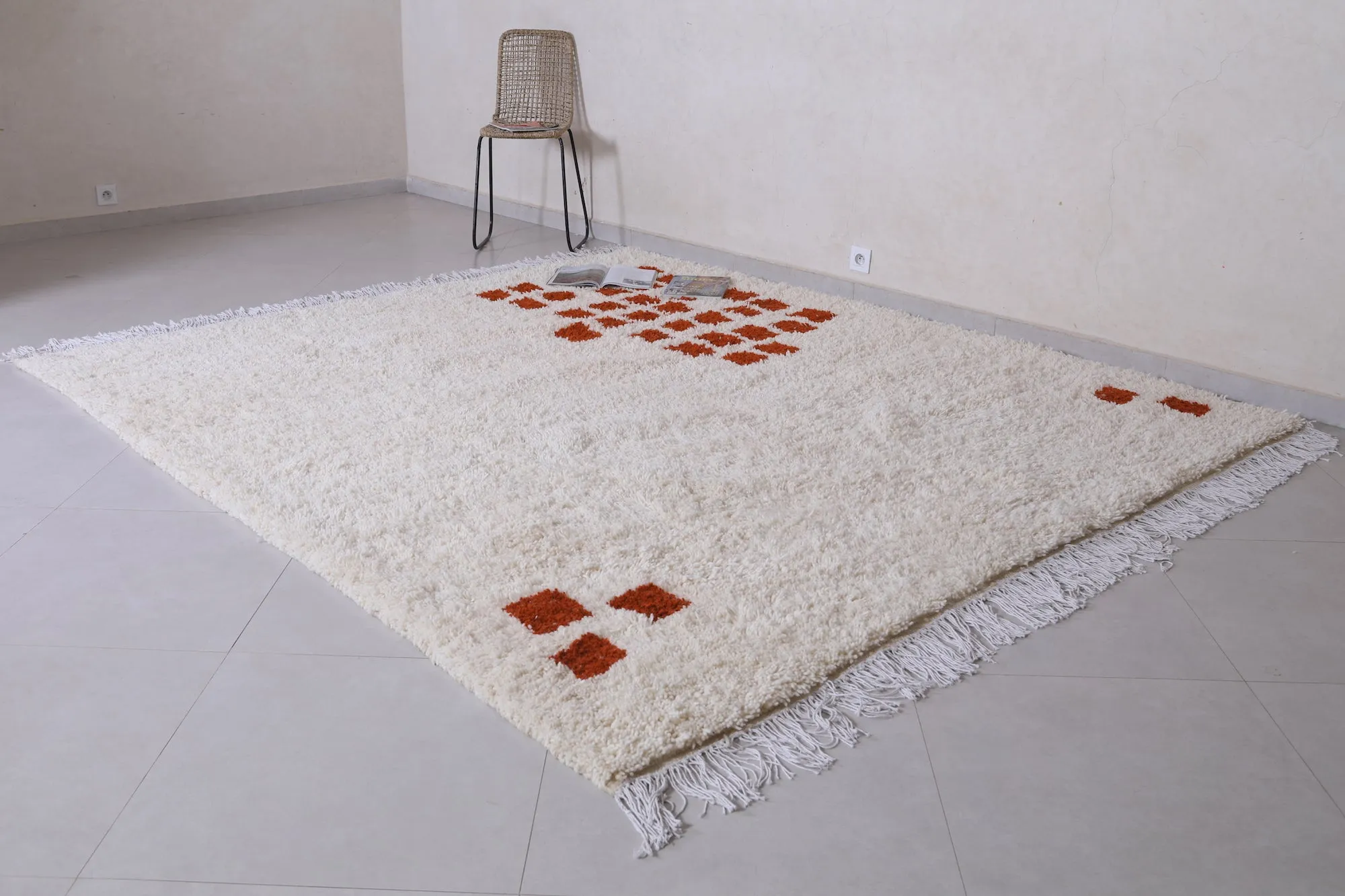 Custom area rug - Checkered rug - Moroccan Wool rug
