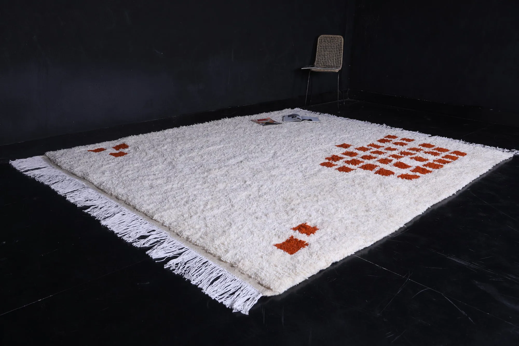 Custom area rug - Checkered rug - Moroccan Wool rug
