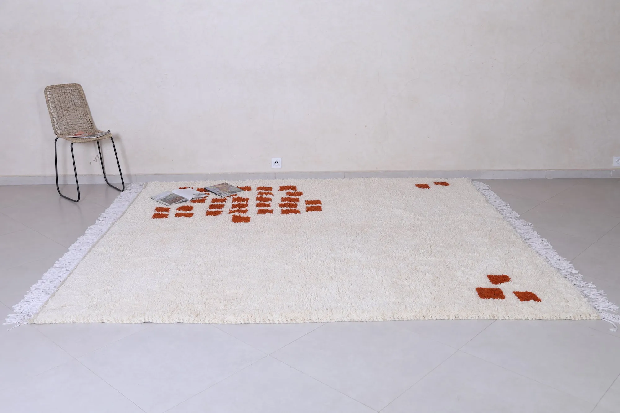 Custom area rug - Checkered rug - Moroccan Wool rug