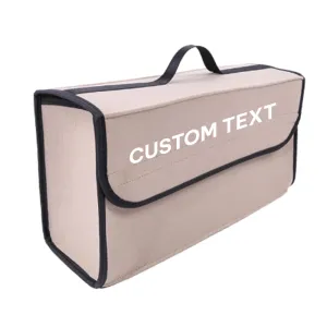 Custom Text For Soft Felt Car Bag Organizer, Compatible with All Cars, Folding Car Storage Box Non Slip Fireproof Car Trunk Organizer FD12990