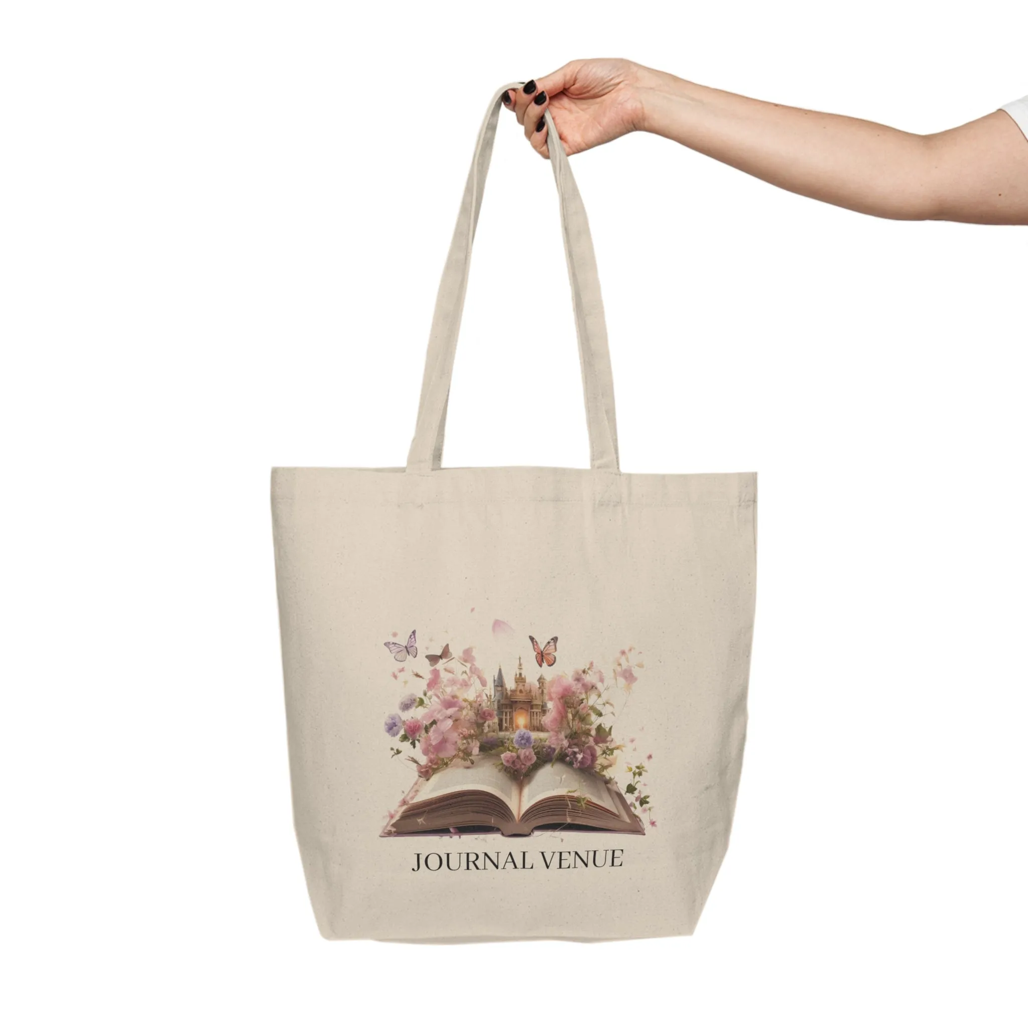 Cute Floral Bookish  Shopping Tote Bag