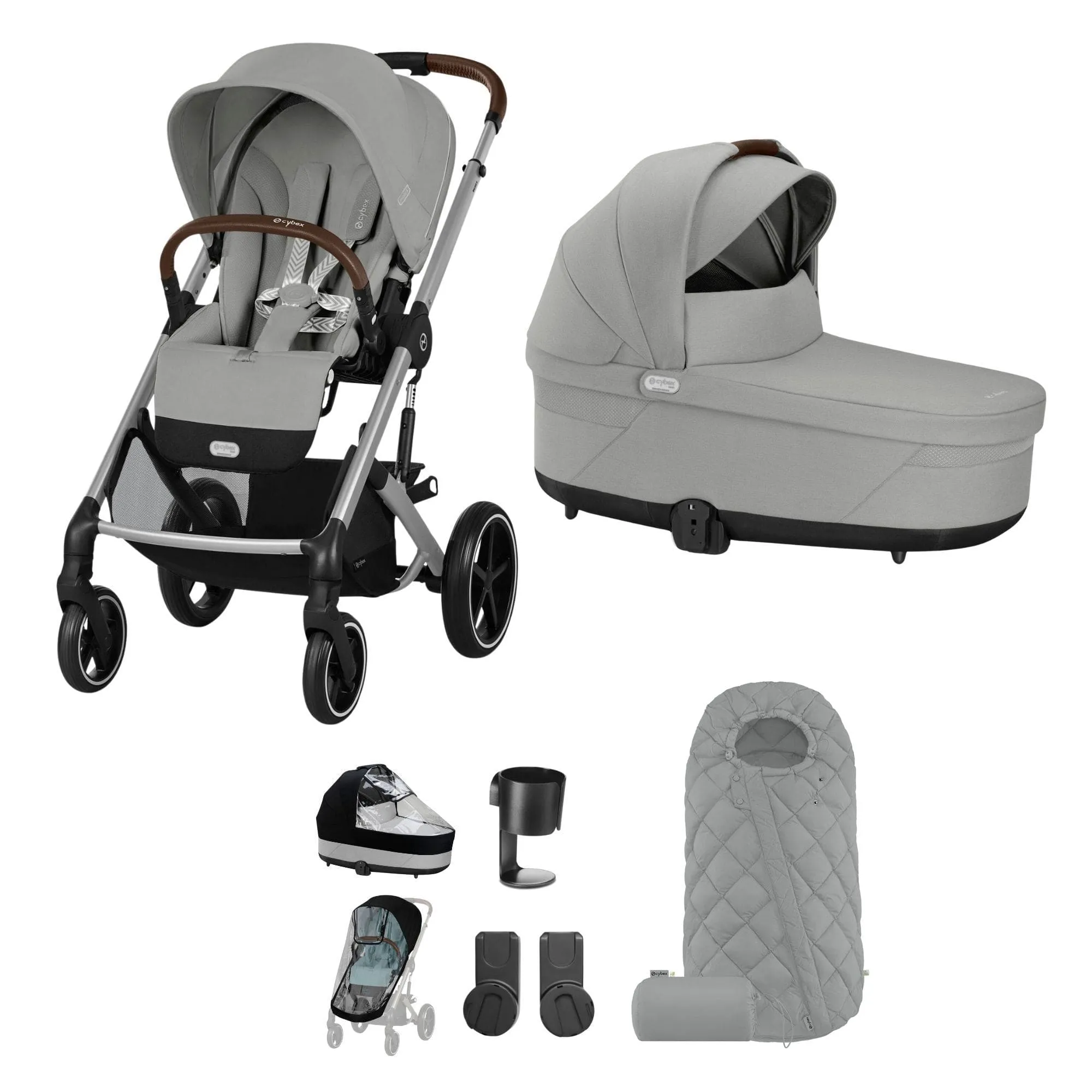 Cybex Balios S Lux Essential Bundle in Silver/Stone Grey