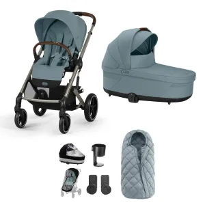 Cybex Balios S Lux Essential Bundle in Taupe/Stormy Blue