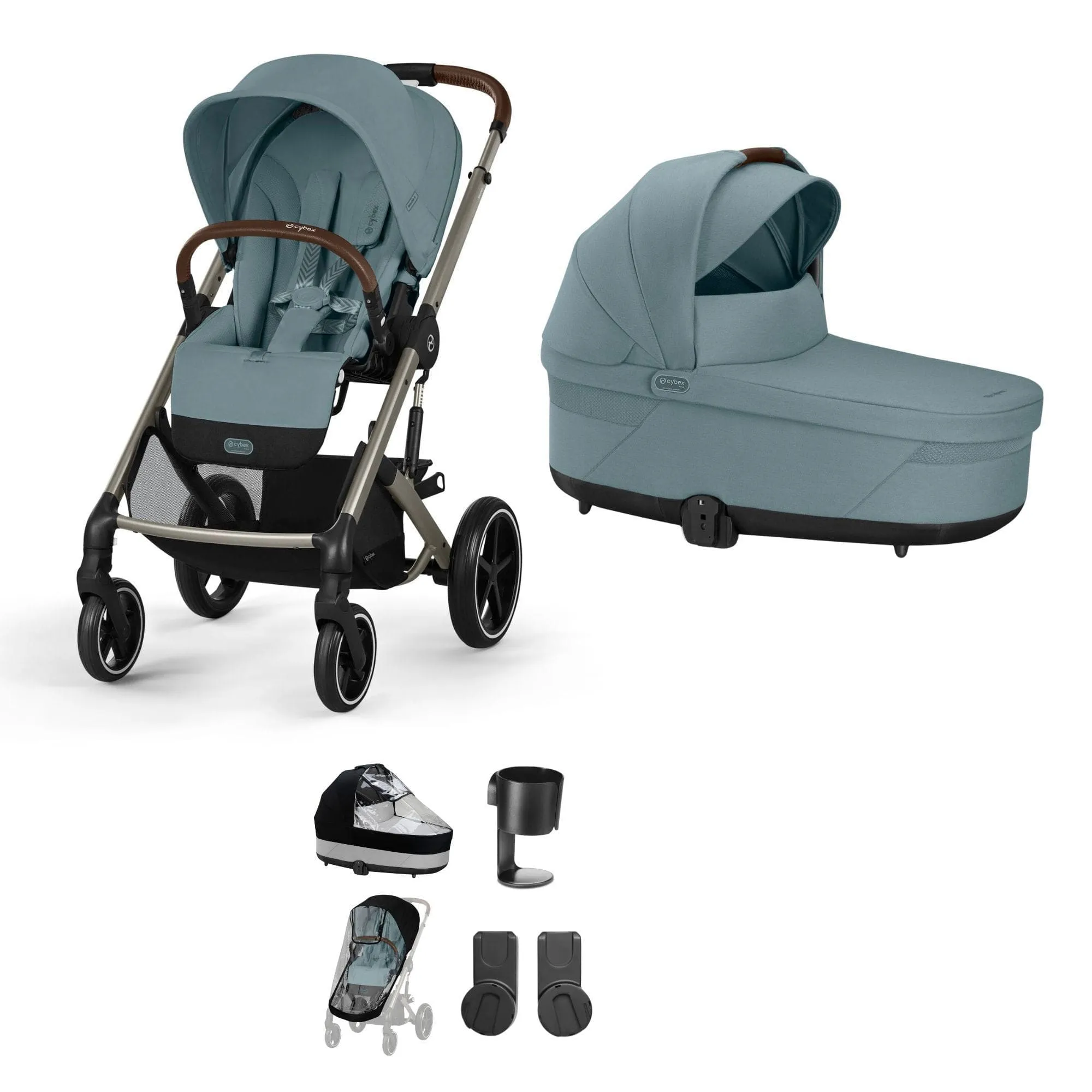 Cybex Balios S Lux Essential Bundle in Taupe/Stormy Blue