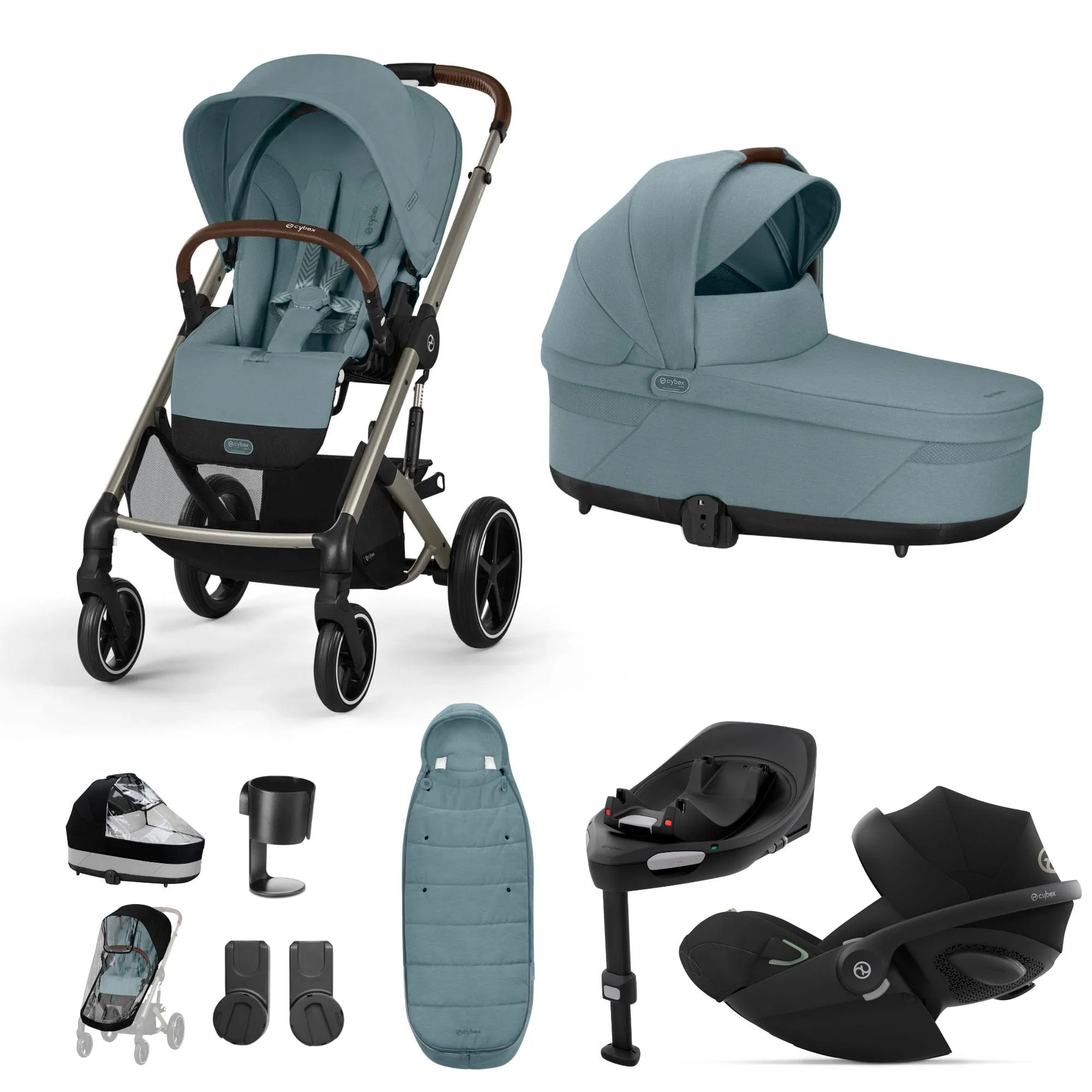 Cybex Balios S Lux Luxury Bundle in Taupe/Stormy Blue