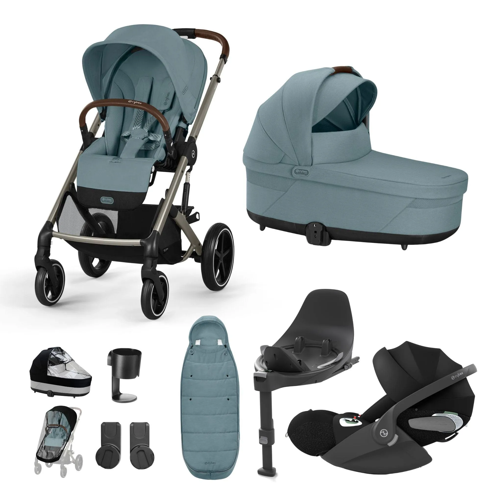Cybex Balios S Lux Luxury Bundle in Taupe/Stormy Blue