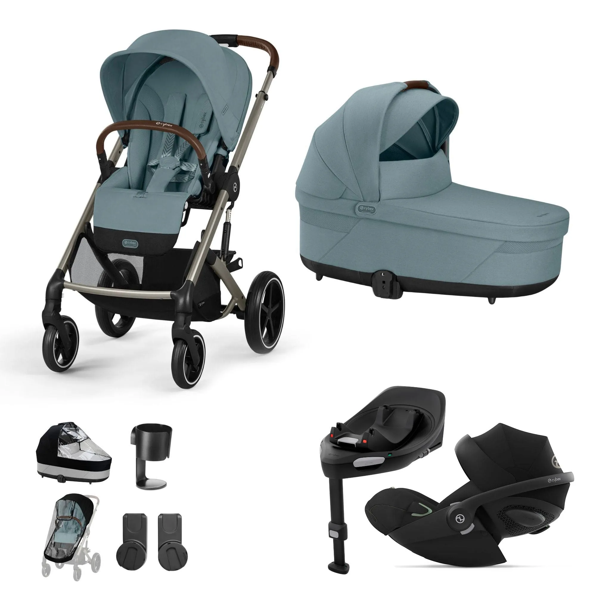 Cybex Balios S Lux Luxury Bundle in Taupe/Stormy Blue