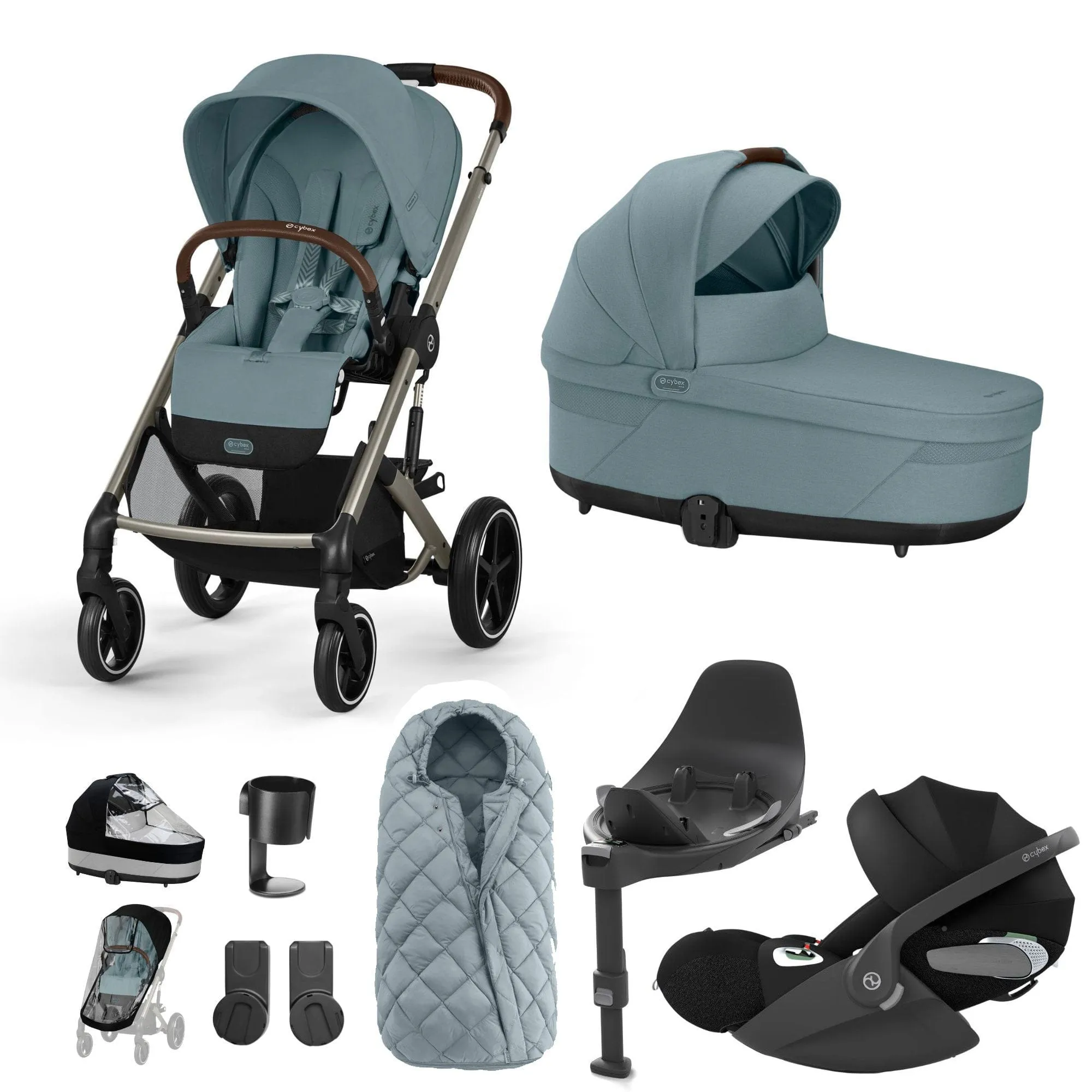 Cybex Balios S Lux Luxury Bundle in Taupe/Stormy Blue