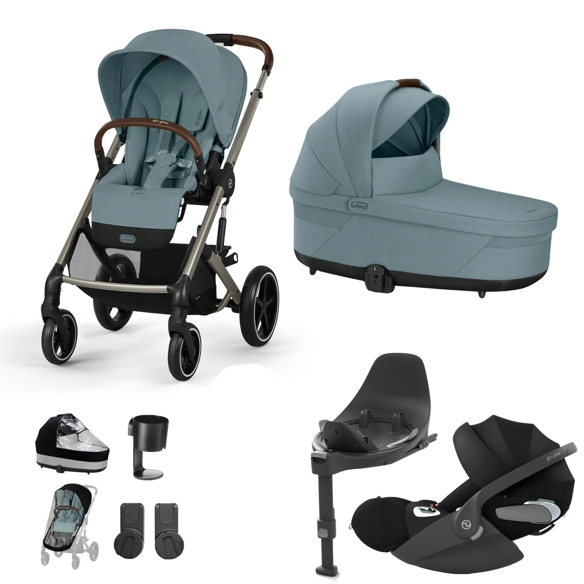 Cybex Balios S Lux Luxury Bundle in Taupe/Stormy Blue