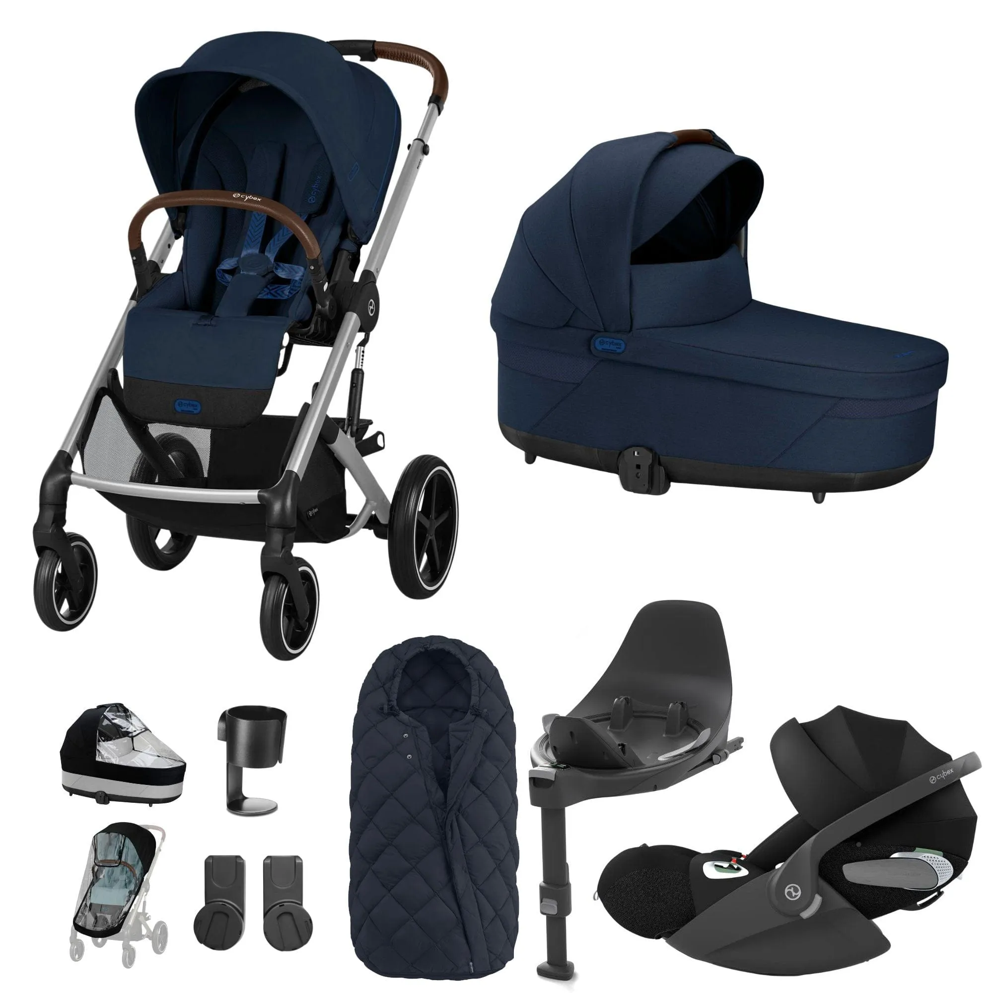 Cybex Balios S Lux Luxury Bundle - Silver/Ocean Blue