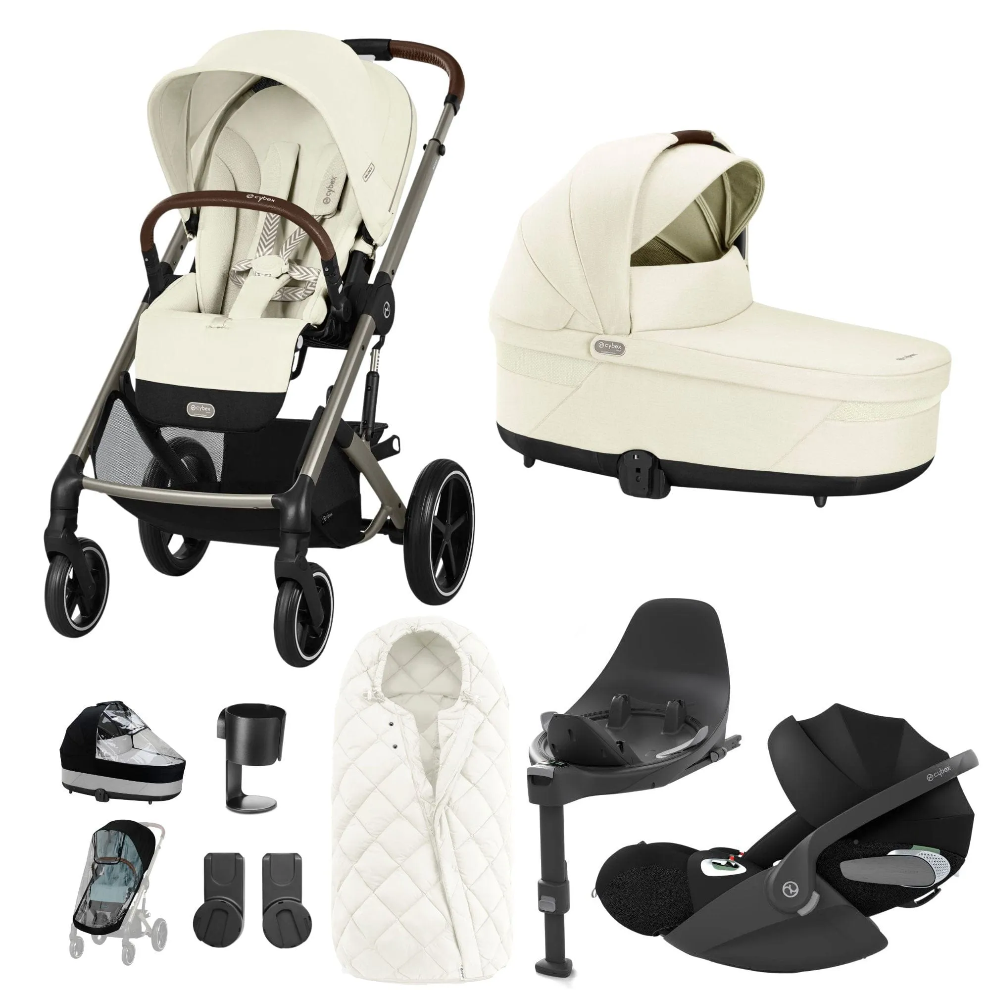 Cybex Balios S Lux Luxury Bundle - Taupe/Seashell Beige